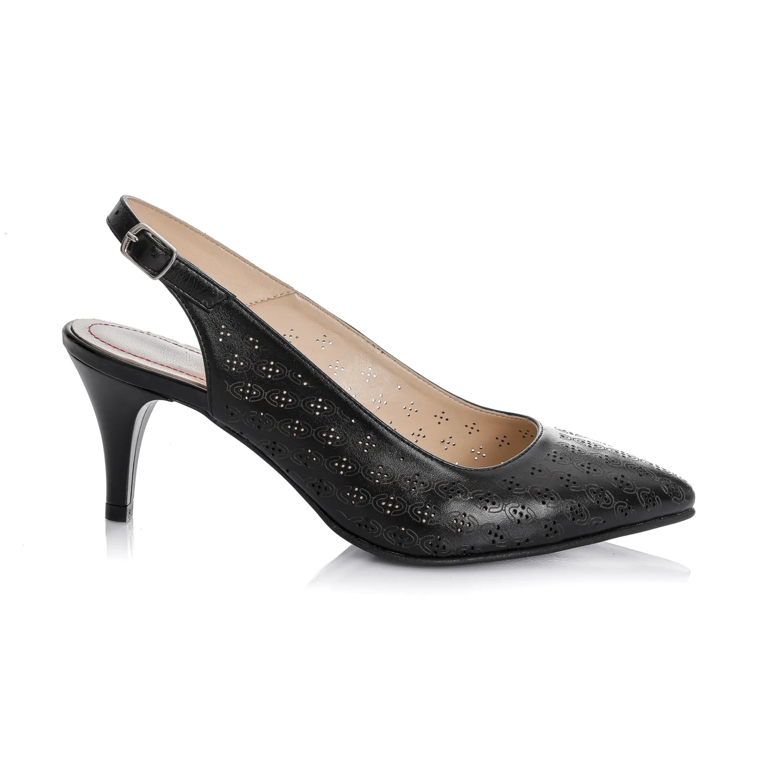 Catinca Shoes L018 NB sandale dama piele negru perforat