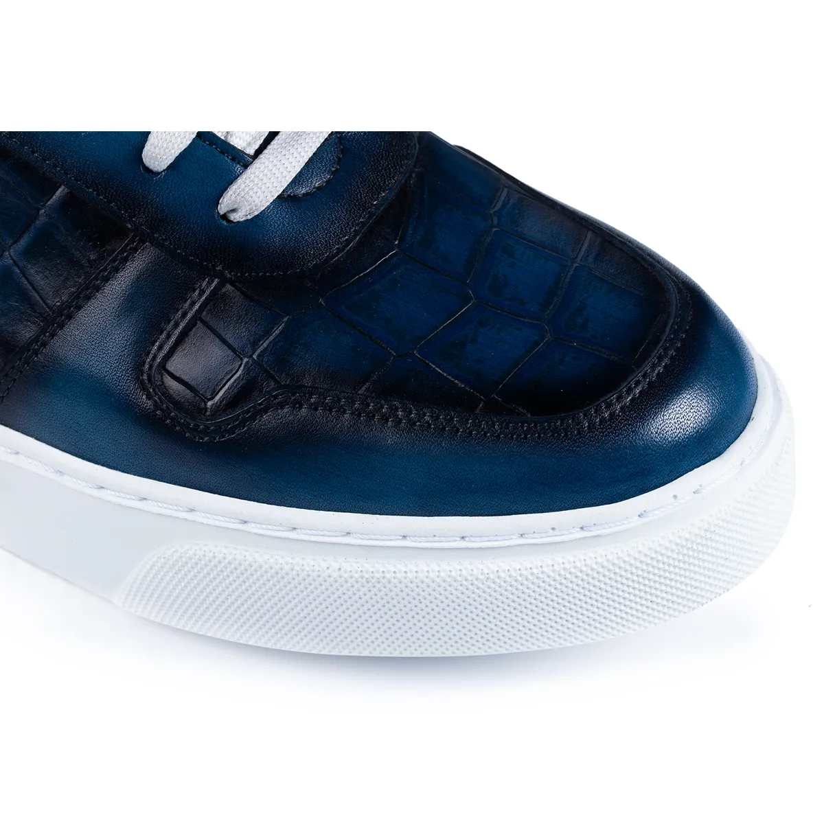 Lucas Shoes 003 sneakers azzuro piele naturală