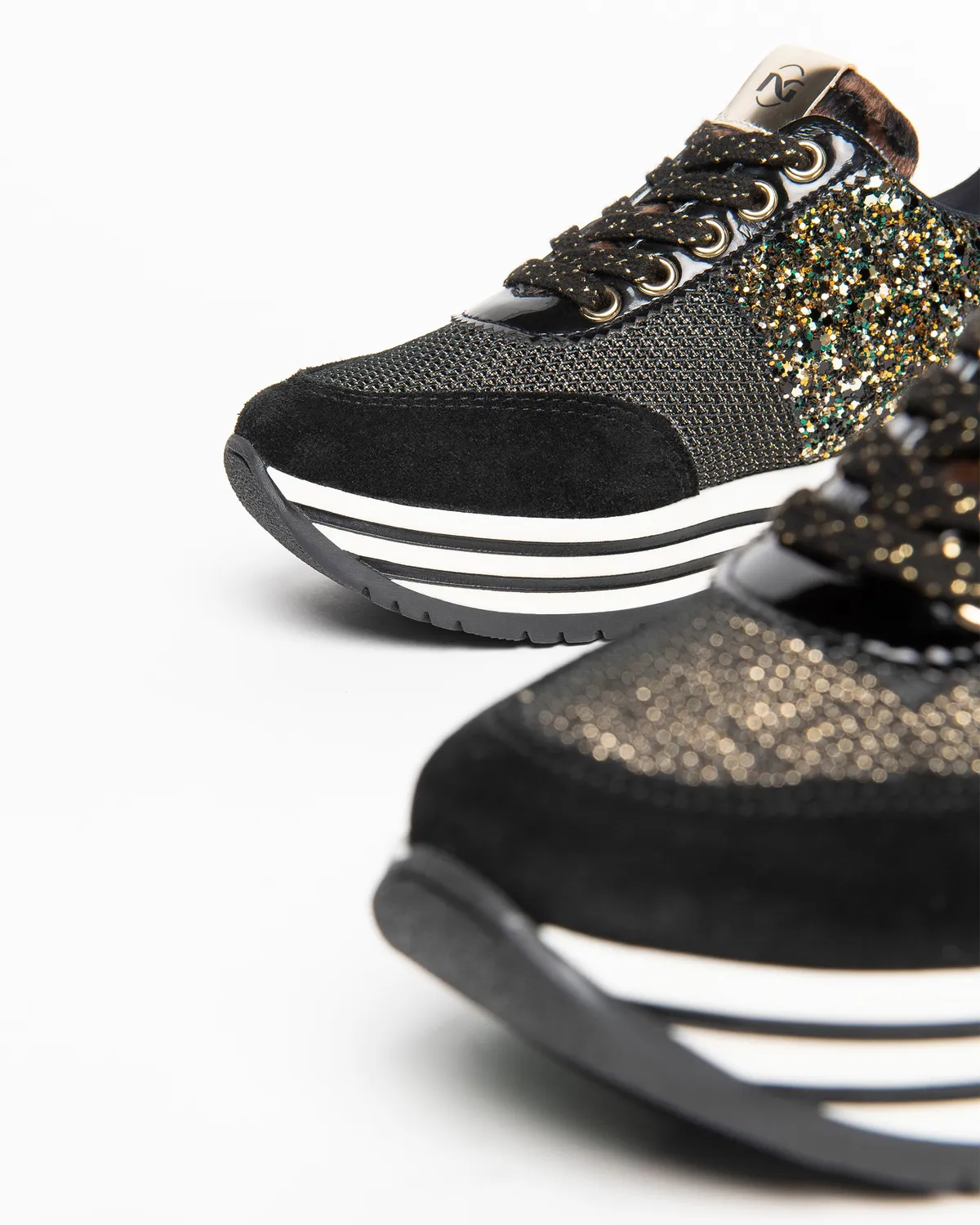 NeroGiardini Teens sneakers piele intoarsa fete sclipici 31-39