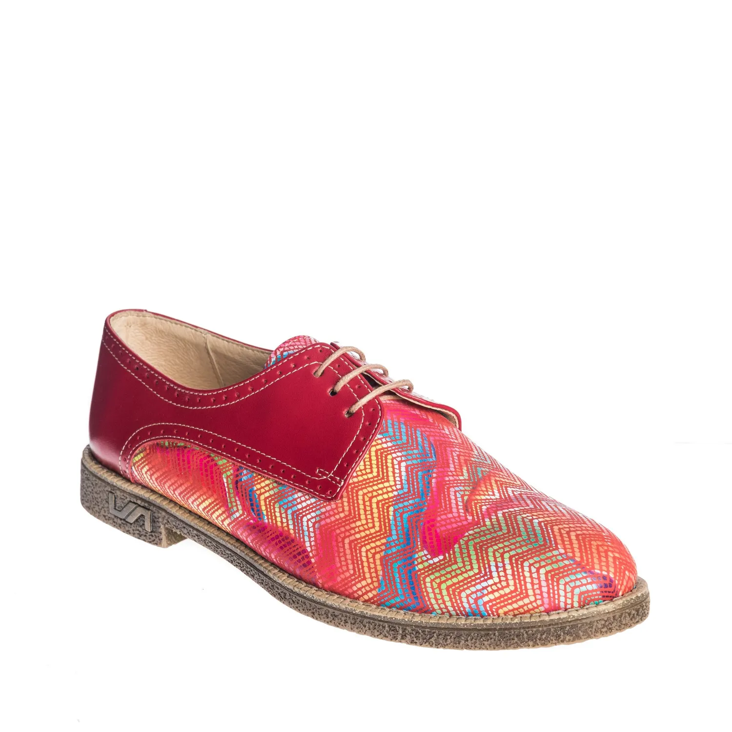 Catinca Shoes G10 RM pantofi dama rosu multicolor piele