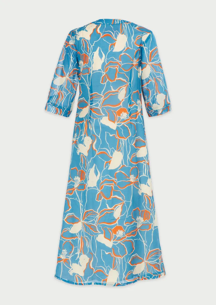 Flagelus Yao Blue Kaftan caftan albastru lung