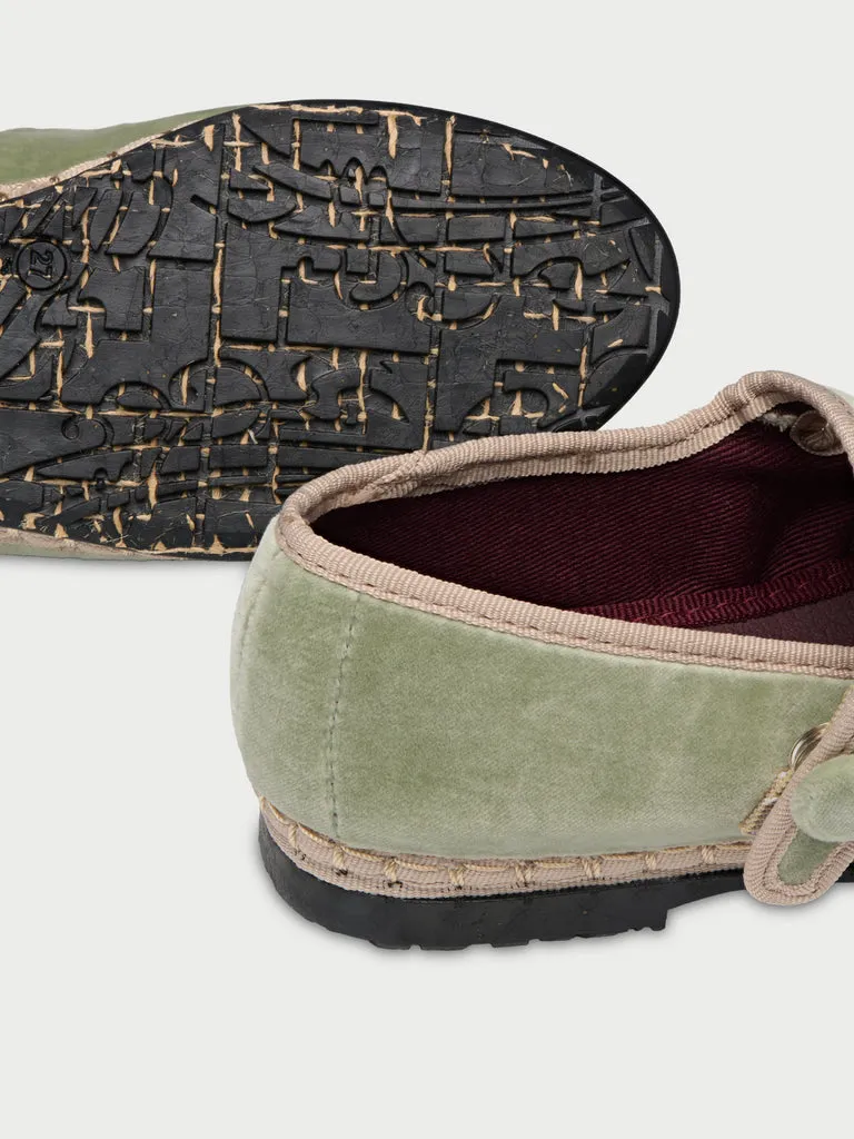 Flagelus Antoine Green Kids pantofi copii verzi catifea