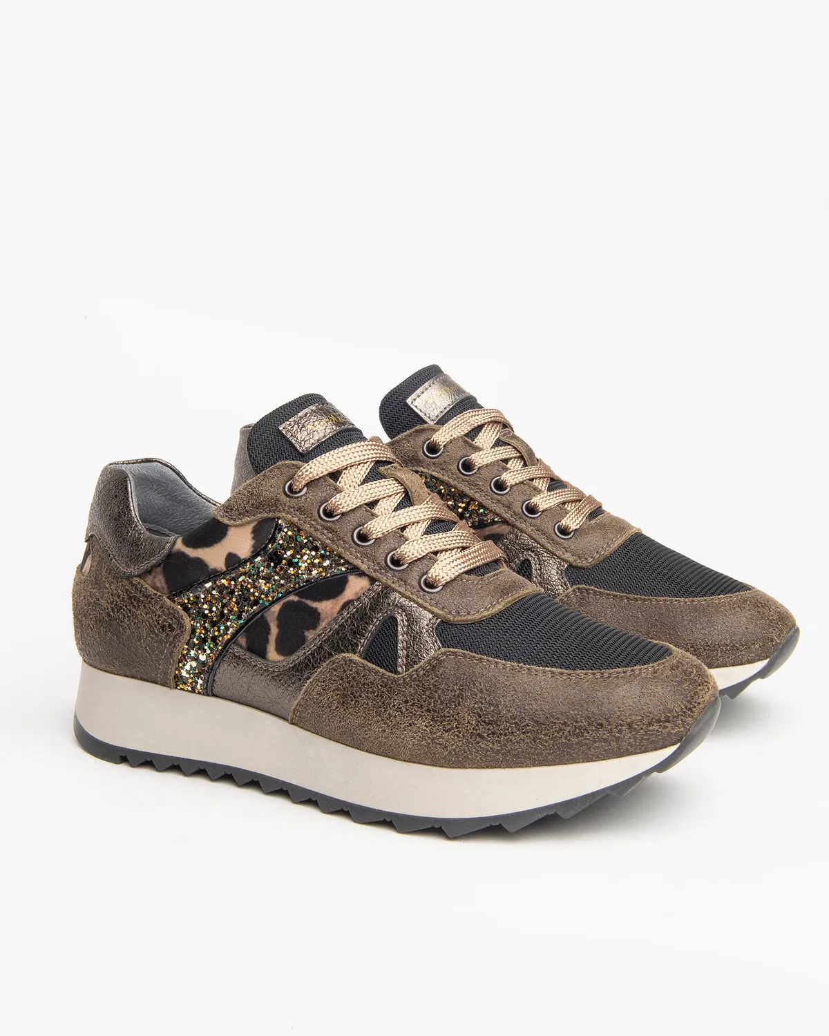 NeroGiardini sneakers dama piele intoarsa talpa 3,5 cm