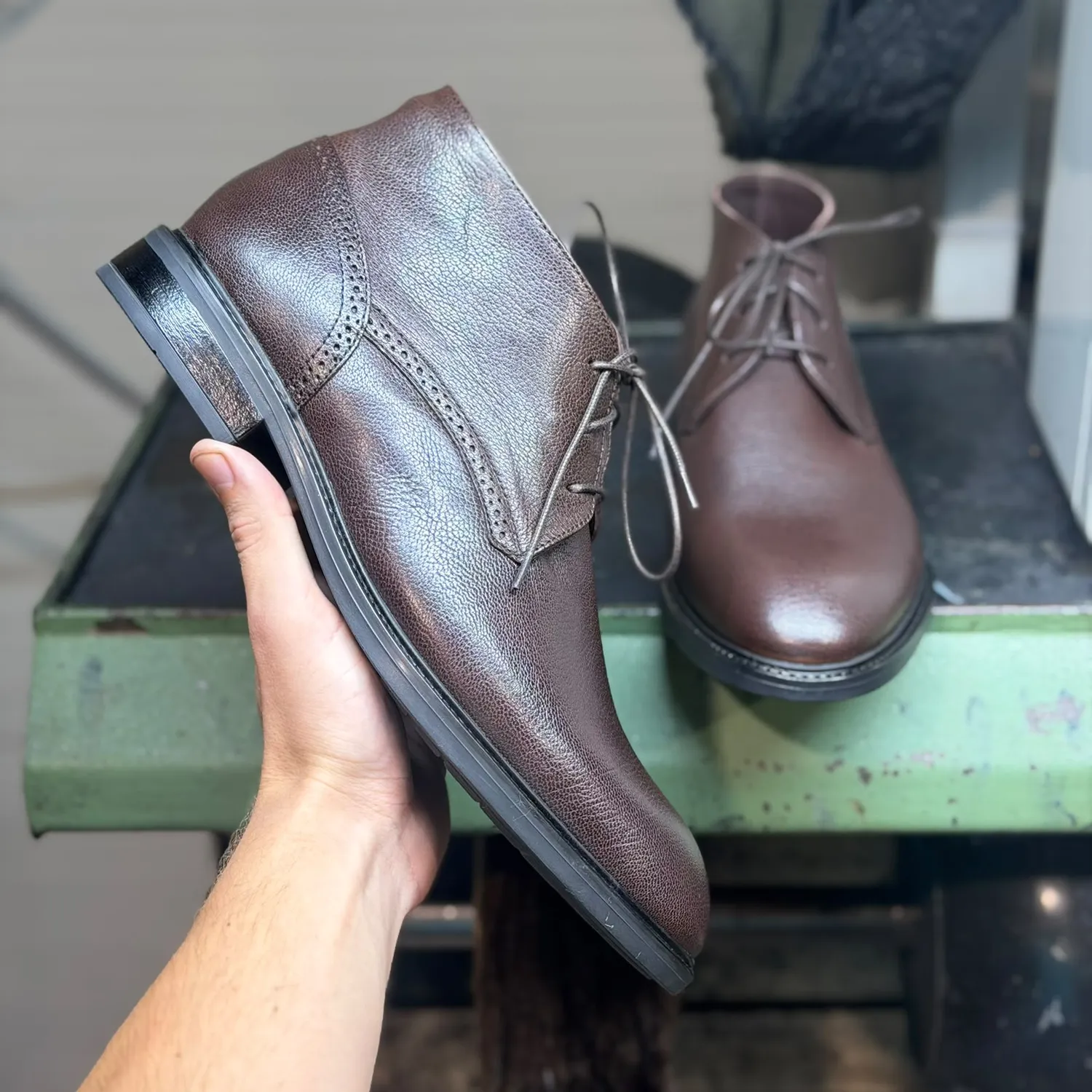 Lucas Shoes 851 ghete barbati maro piele naturala
