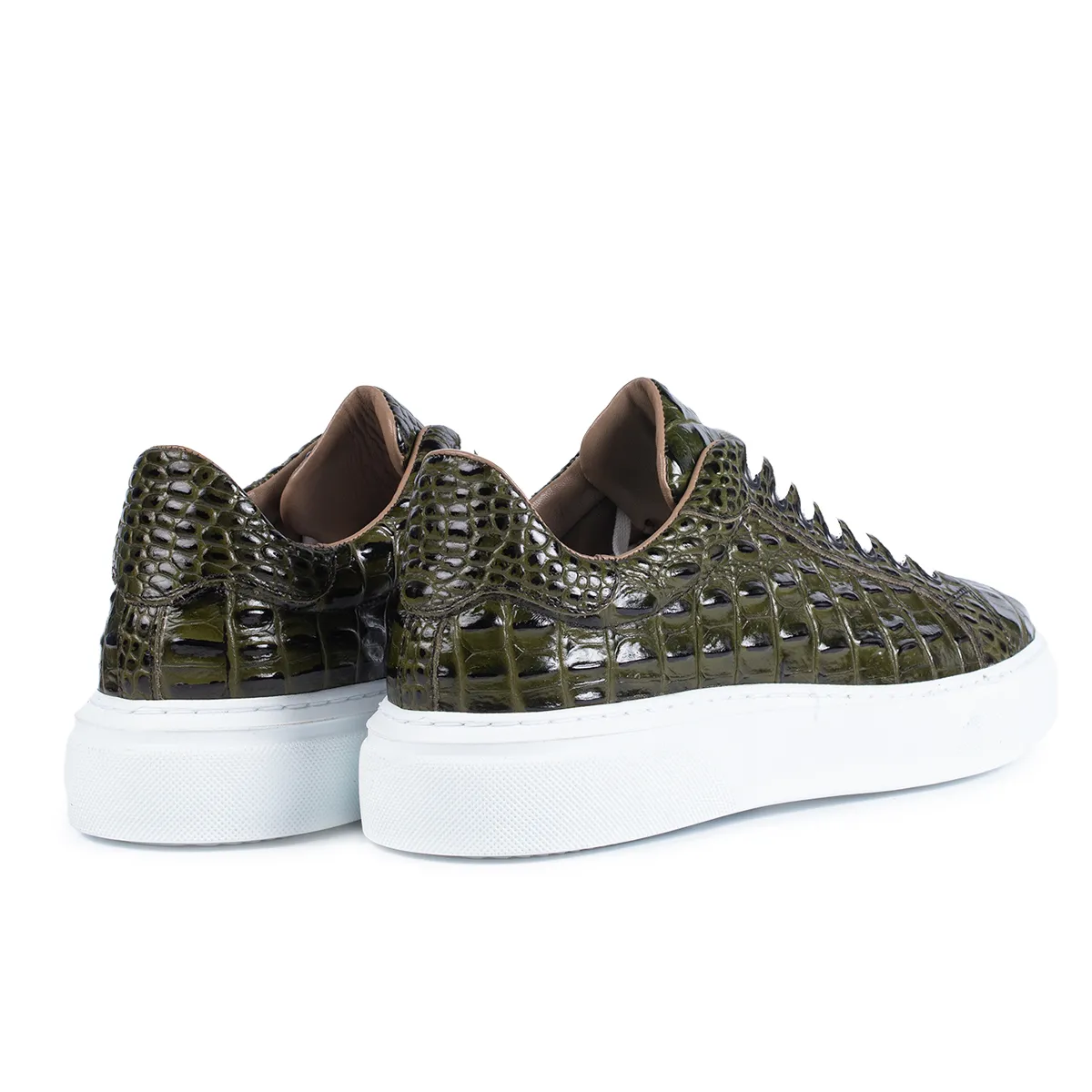Lucas Shoes 510 sneakers verzi piele croco