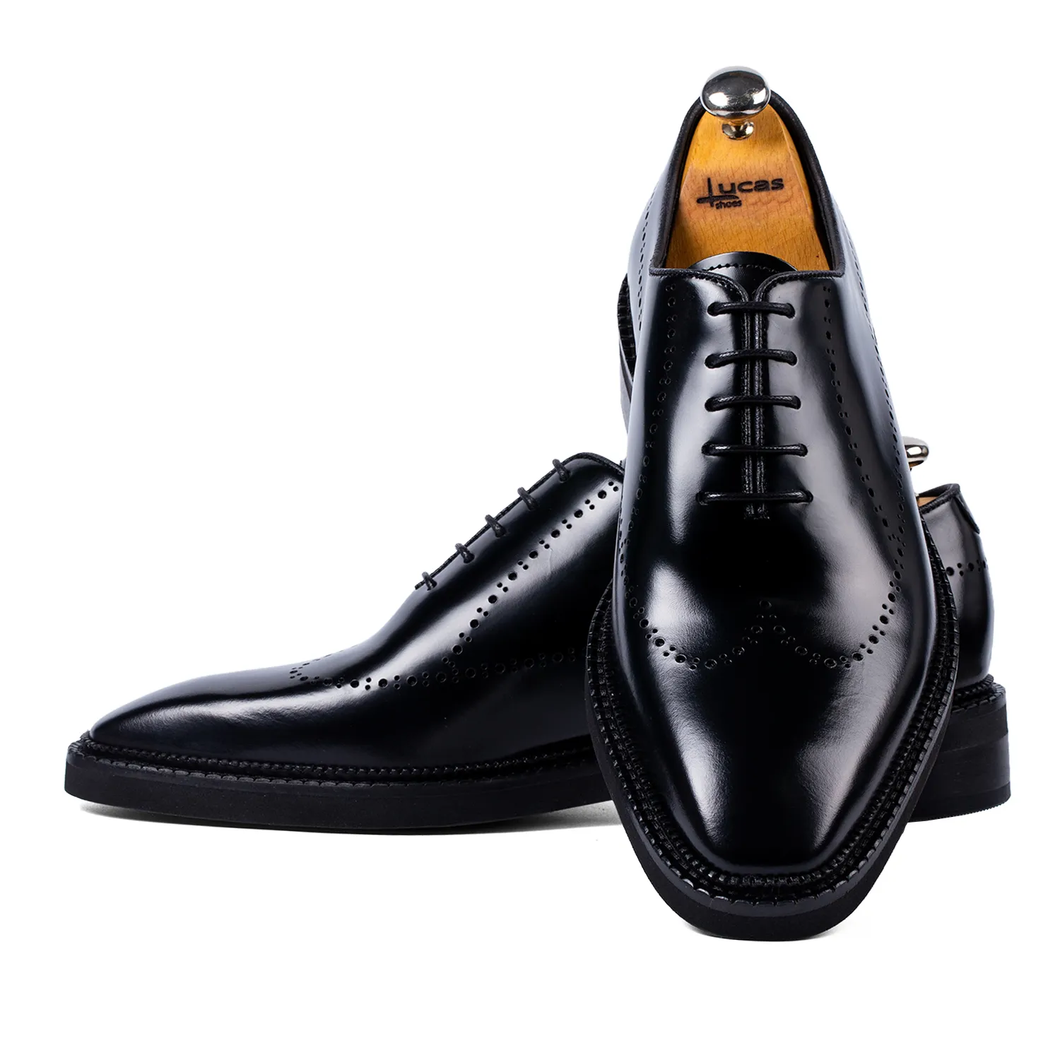 Lucas Shoes Elegant 906 pantofi barbati negru semilac piele