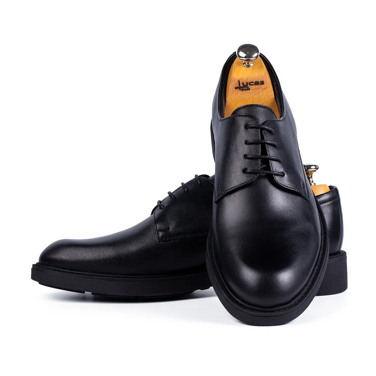 Lucas Shoes 346 Elegant pantofi piele negru talpă ușoară