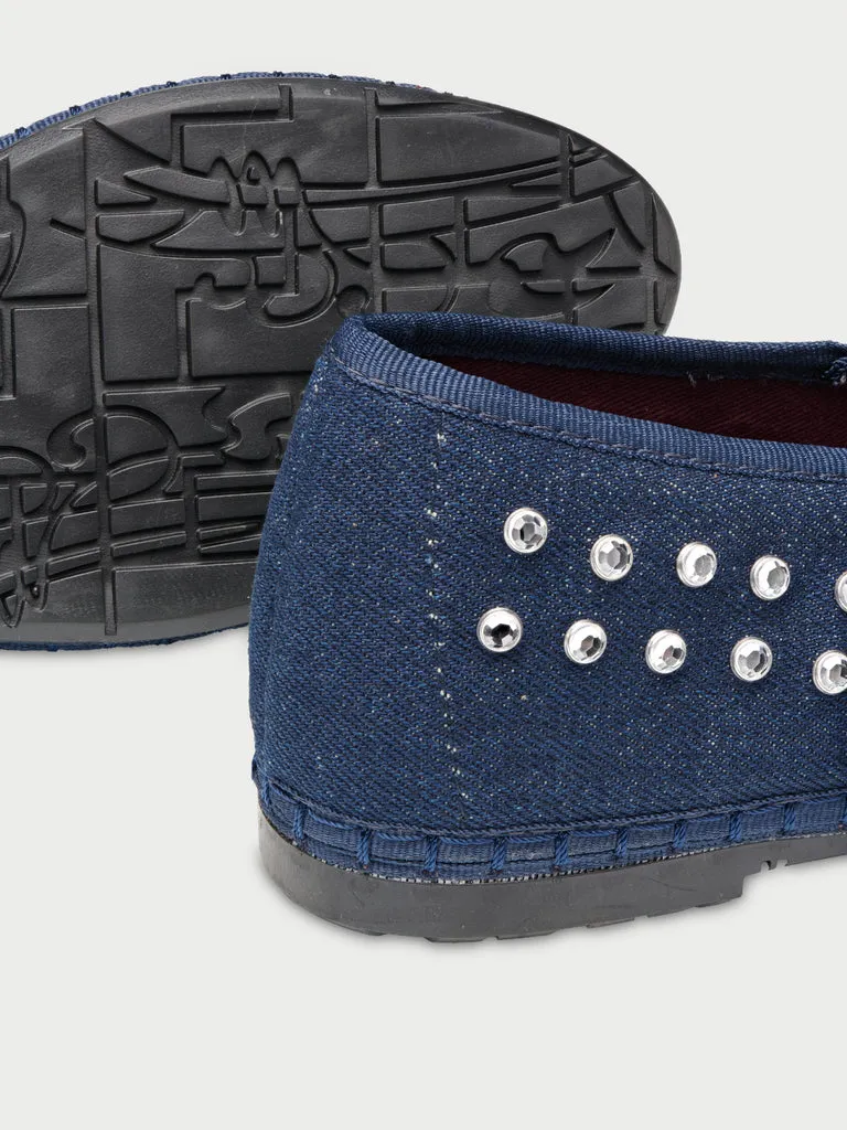 Flagelus Mae Cristal Rostova balerini denim cristale