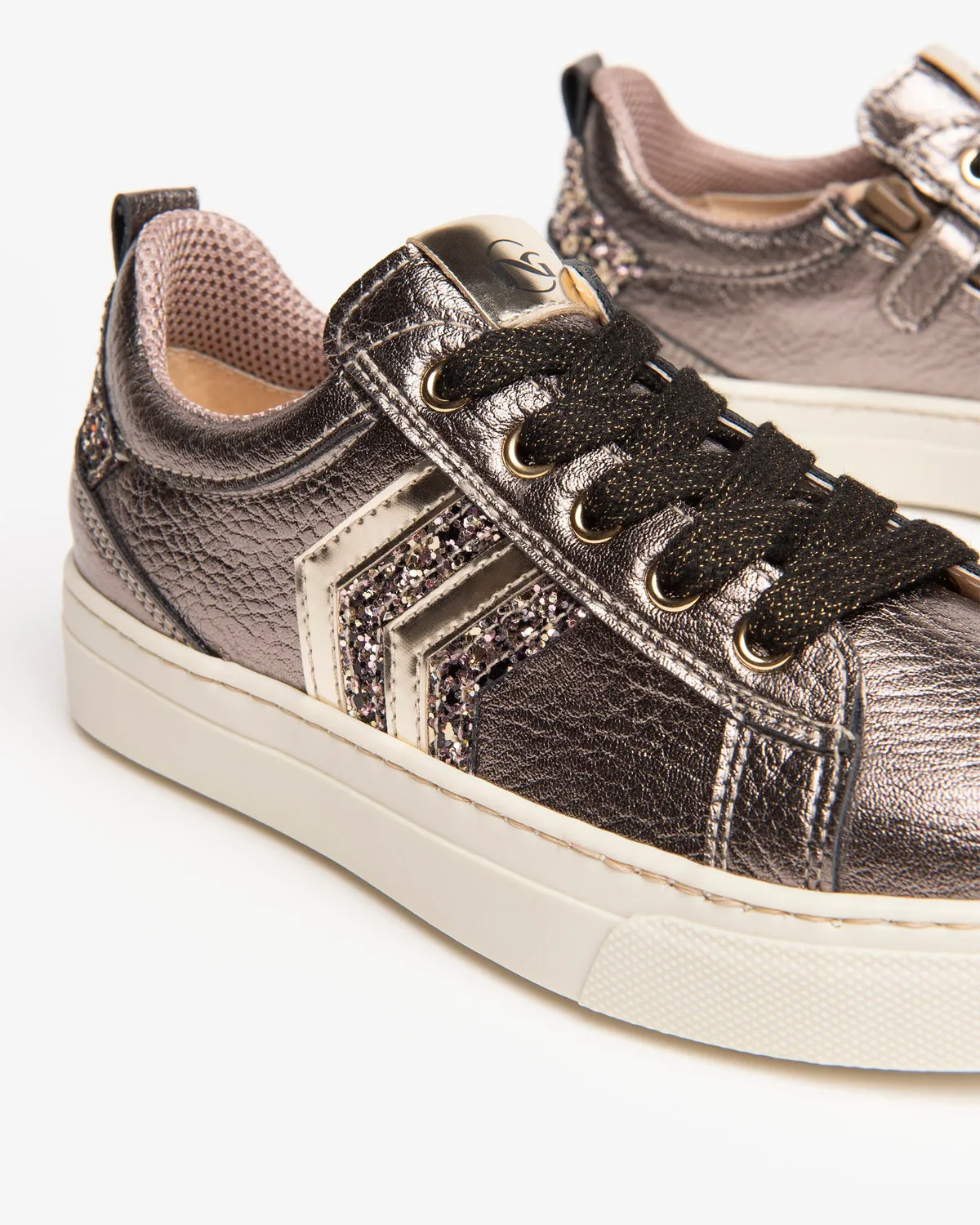 NeroGiardini sneakers fete glitter fermoar talpa usoara
