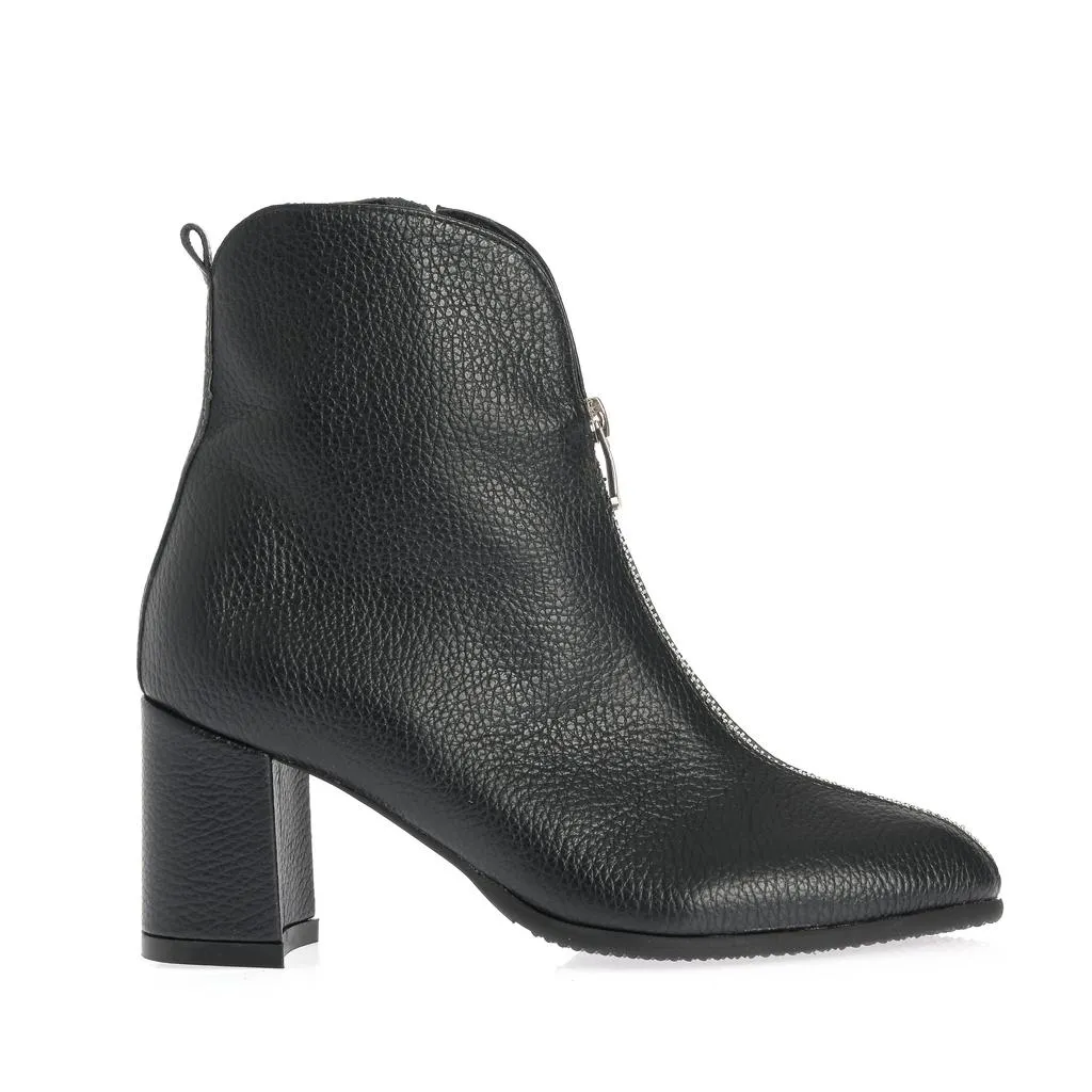 Ana Urbana Natalia botine piele negre toc gros