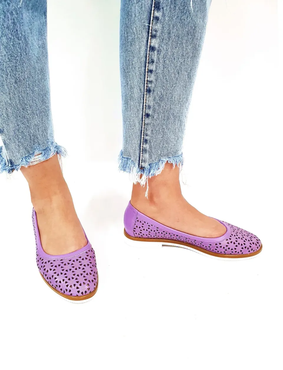 Catinca Shoes BL 4 L balerini piele naturala lila