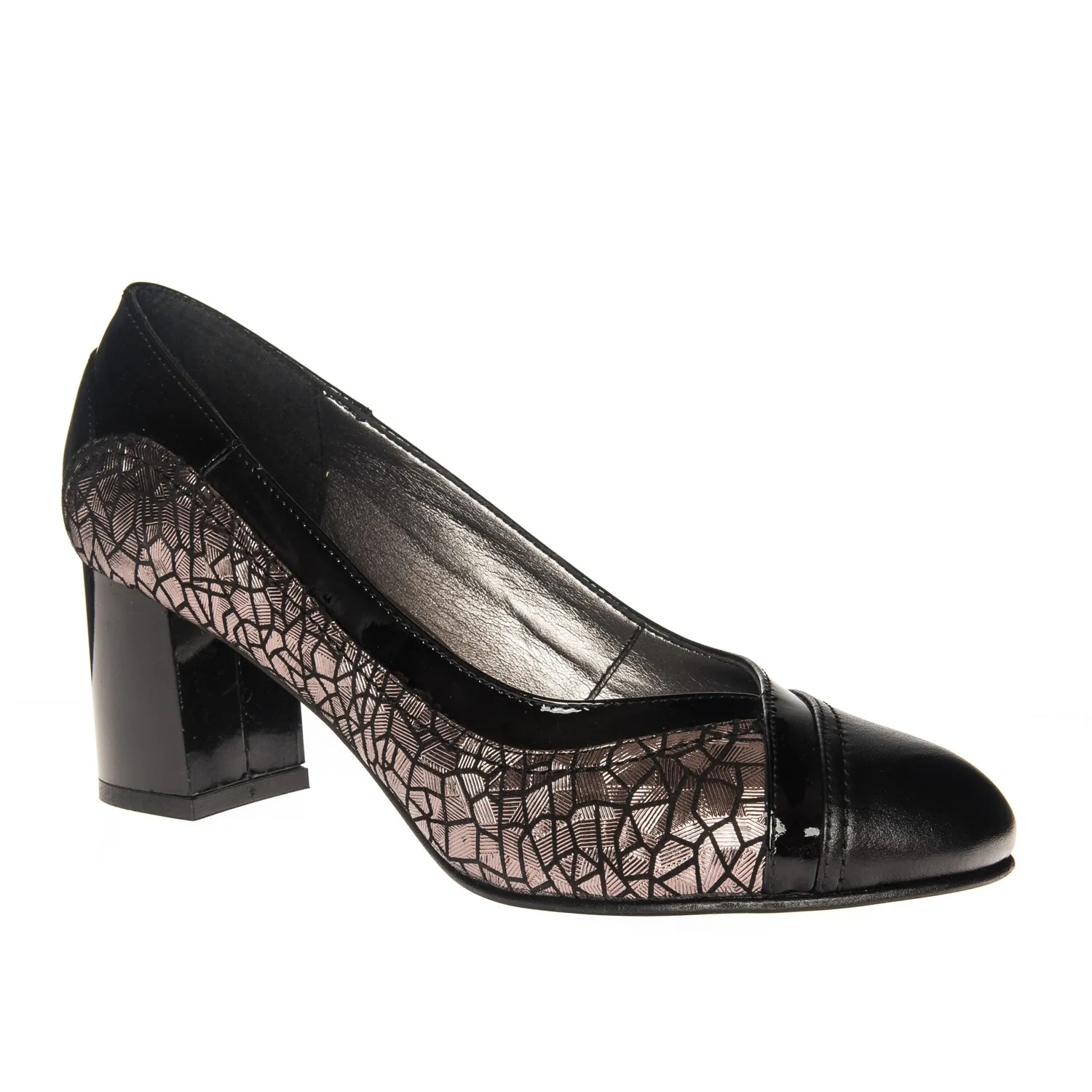 Catinca Shoes 208 NLIM pantofi dama piele lac imprimeu