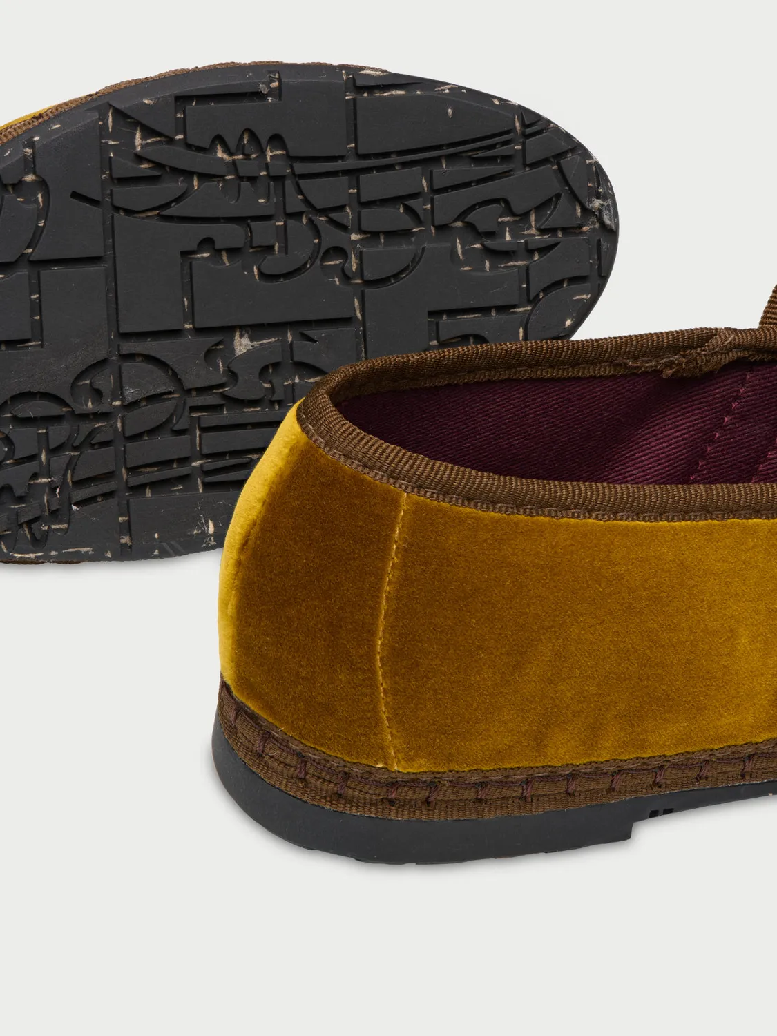 Flagelus Claire Ochre pantofi Mary Jane catifea ocru