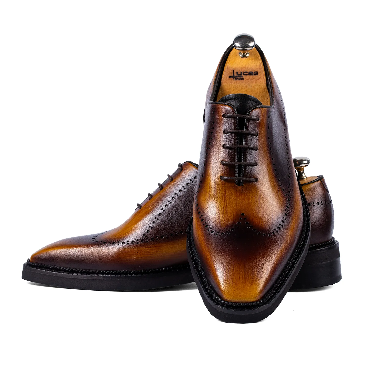 Lucas Shoes Elegant 906 pantofi yellow patina piele naturala
