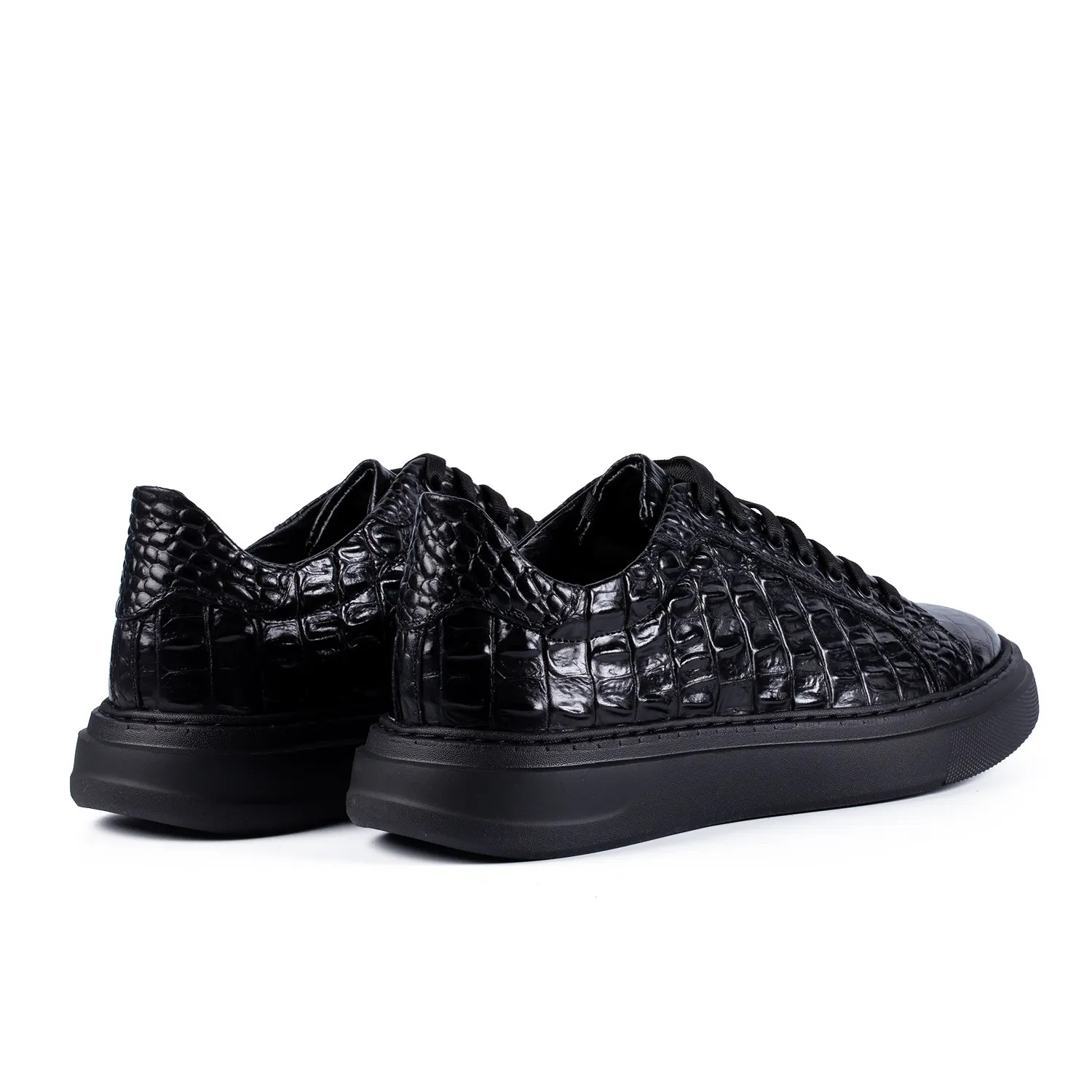 Lucas Shoes 510 Chile sneakers negri piele croc