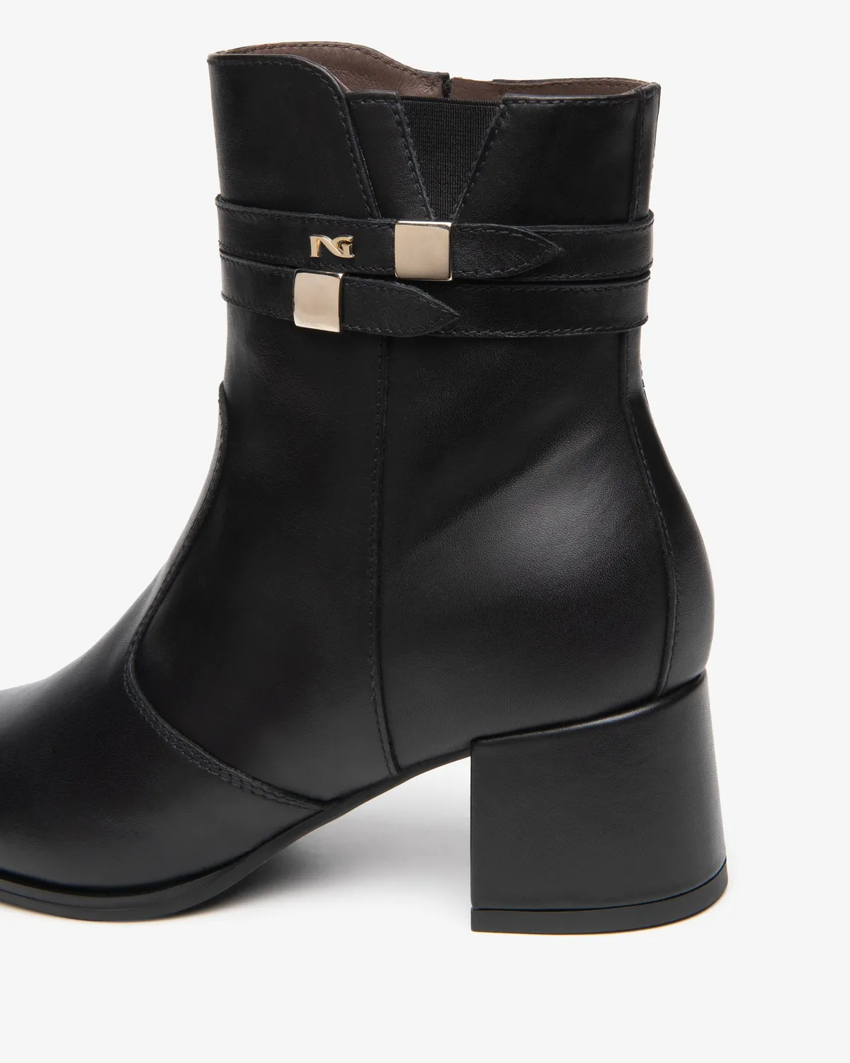 NeroGiardini botine piele dama toc 60 mm aurii