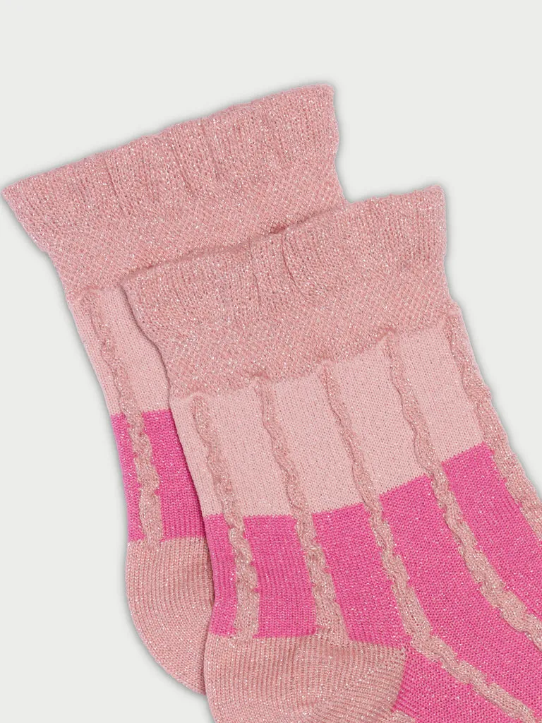 Flagelus Baviera Pink sosete bumbac roz dungi