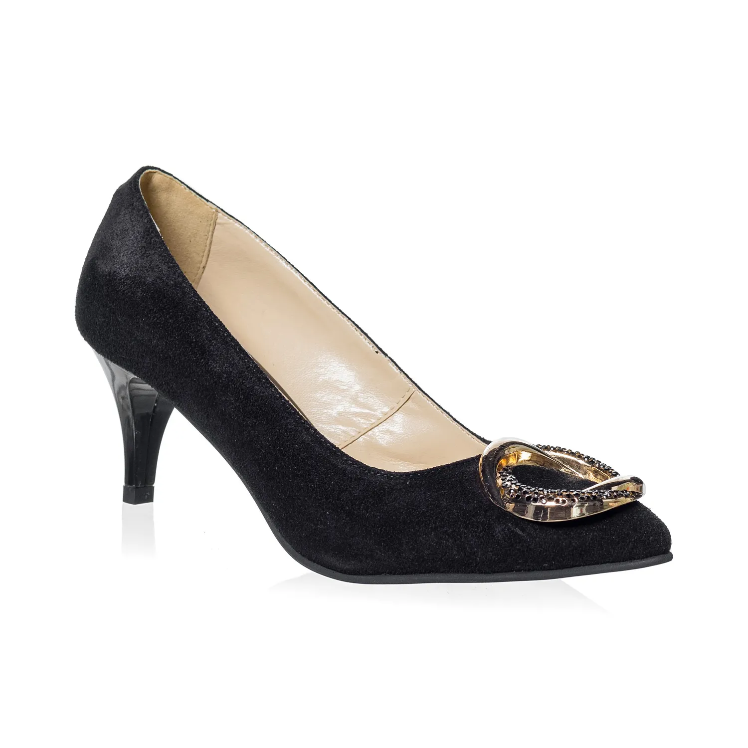 Catinca Shoes A31 NA pantofi dama piele naturala negru antilopa