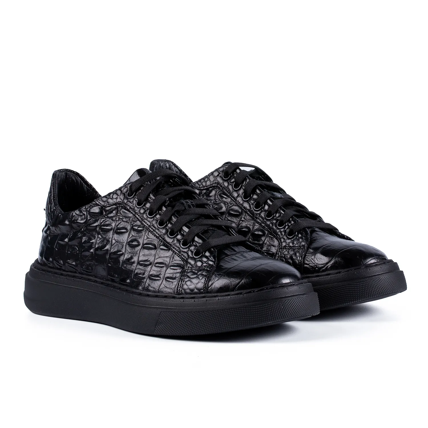 Lucas Shoes 510 Chile sneakers negri piele croc