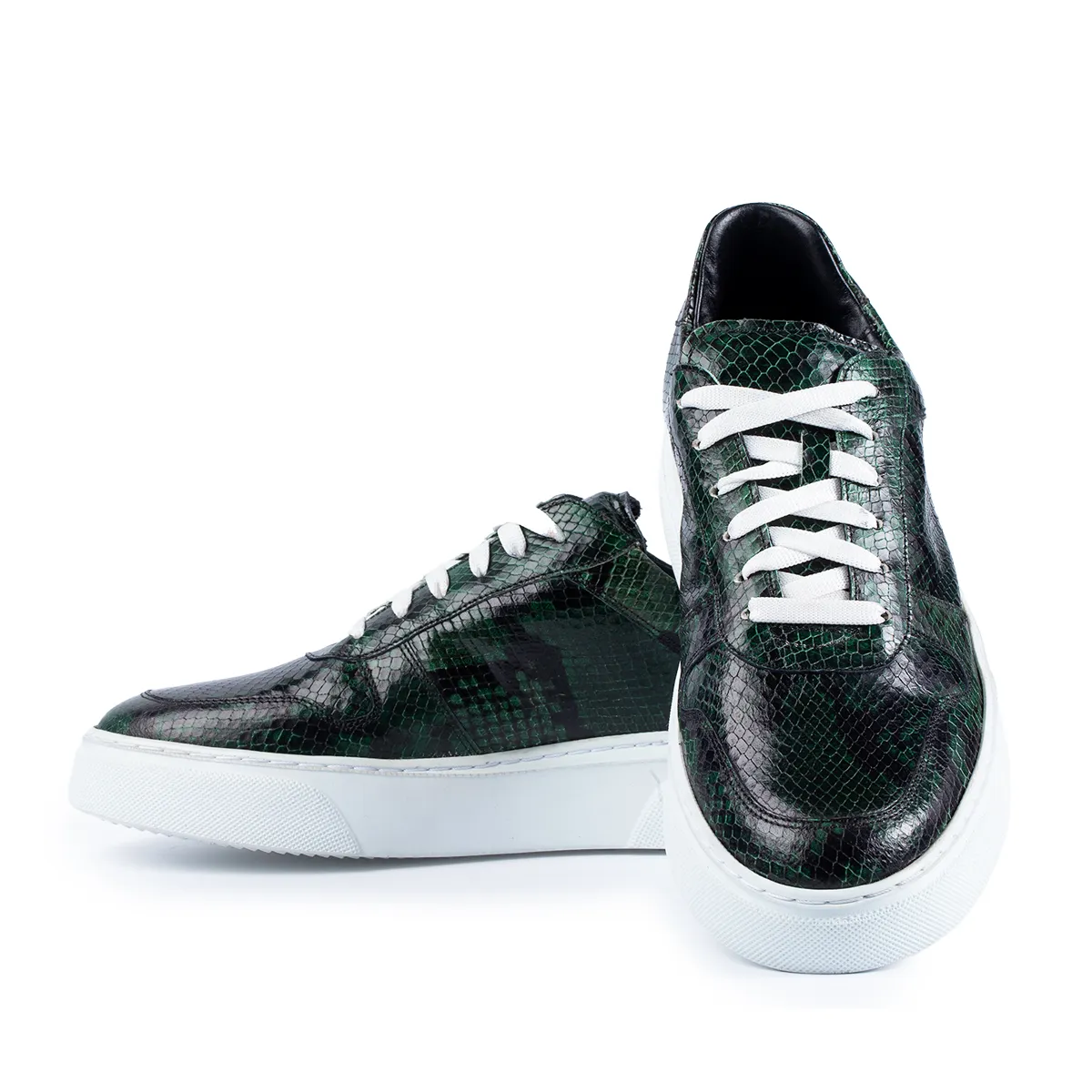 Lucas Shoes 001 sneakers barbati verde piele naturala