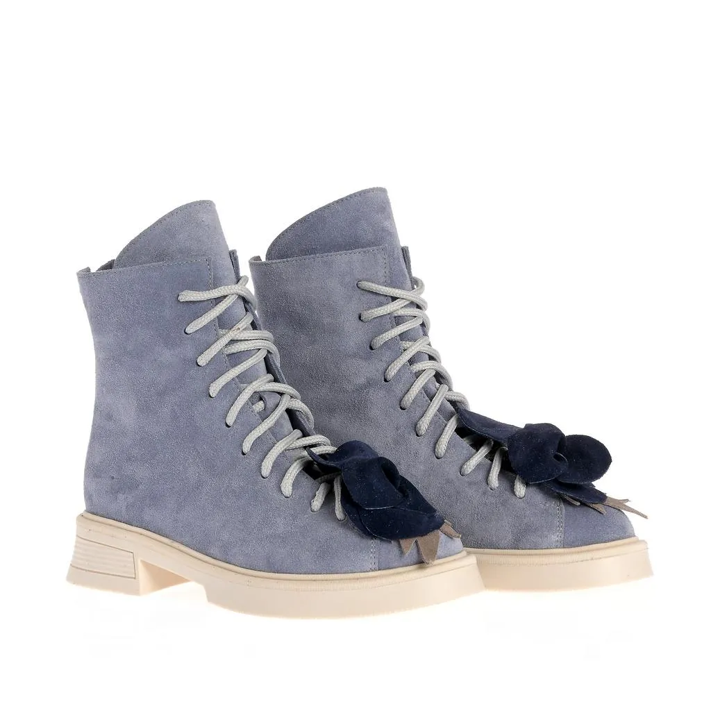 Ana Urbana Shoes Yasmina bocanci albastri piele întoarsă