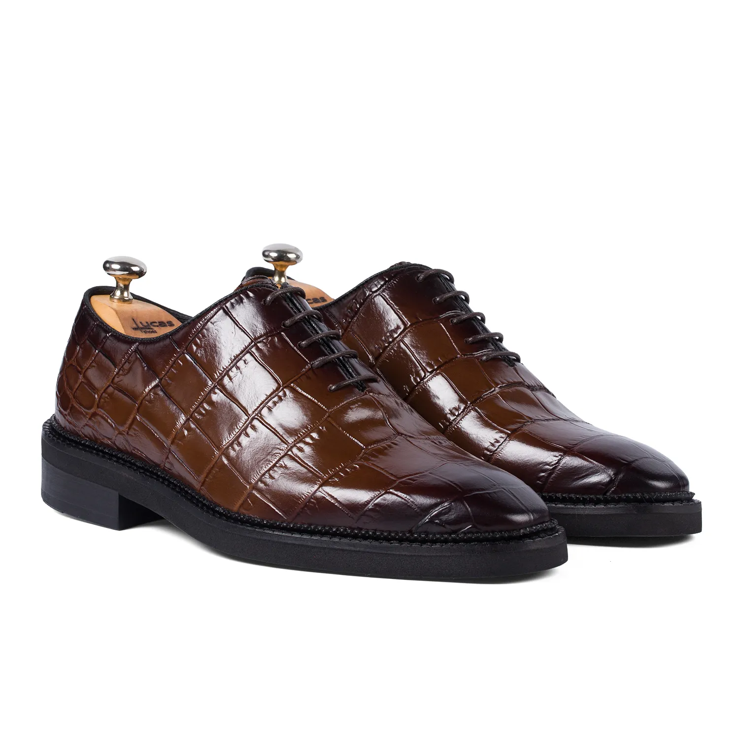 Lucas Shoes Elegant 725 pantofi bărbați maro croco