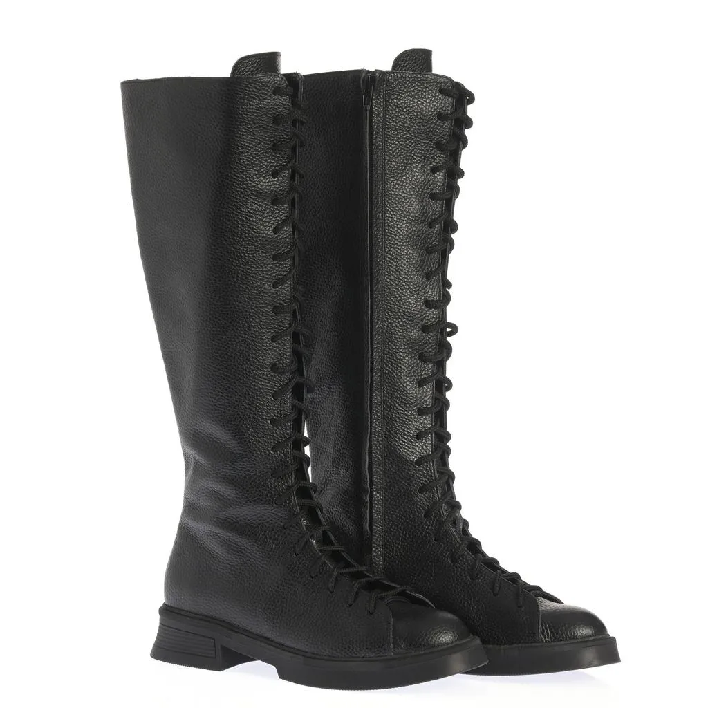 Ana Urbana Shoes Nicole bocanci negri piele granulată