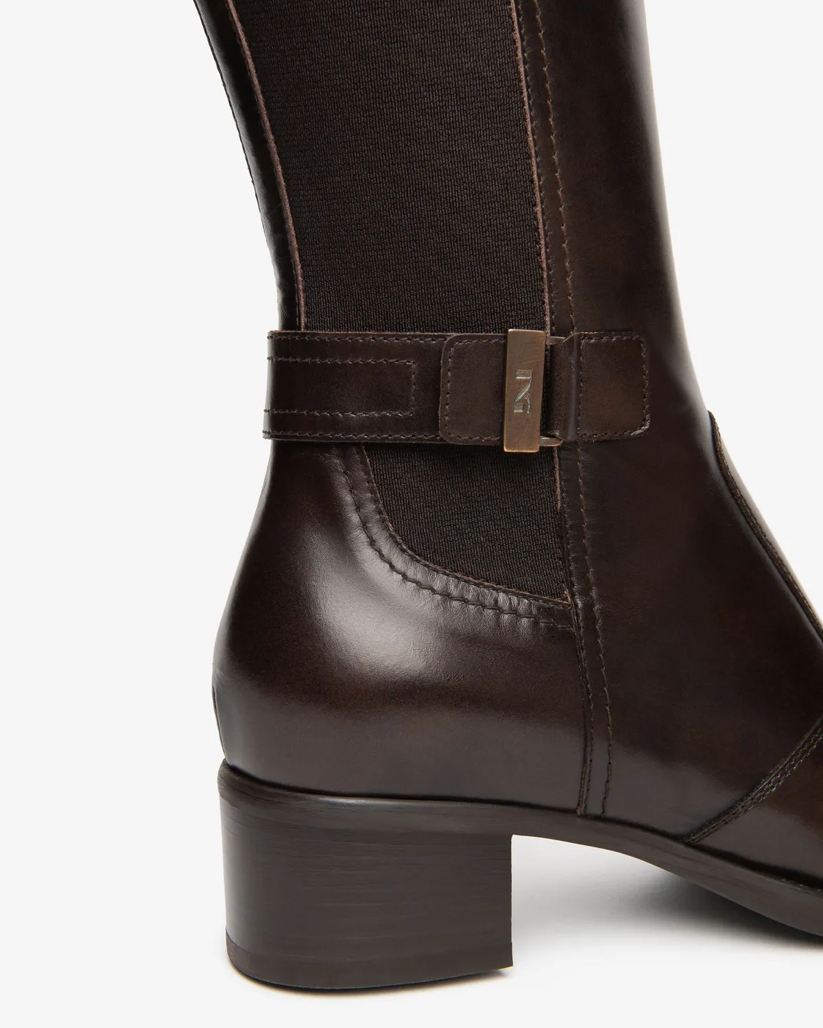 NeroGiardini cizme dama piele si textil cu toc 4 cm