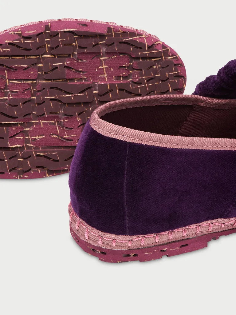 Pantofi cu siret Flagelus Mafalda mov catifea bumbac