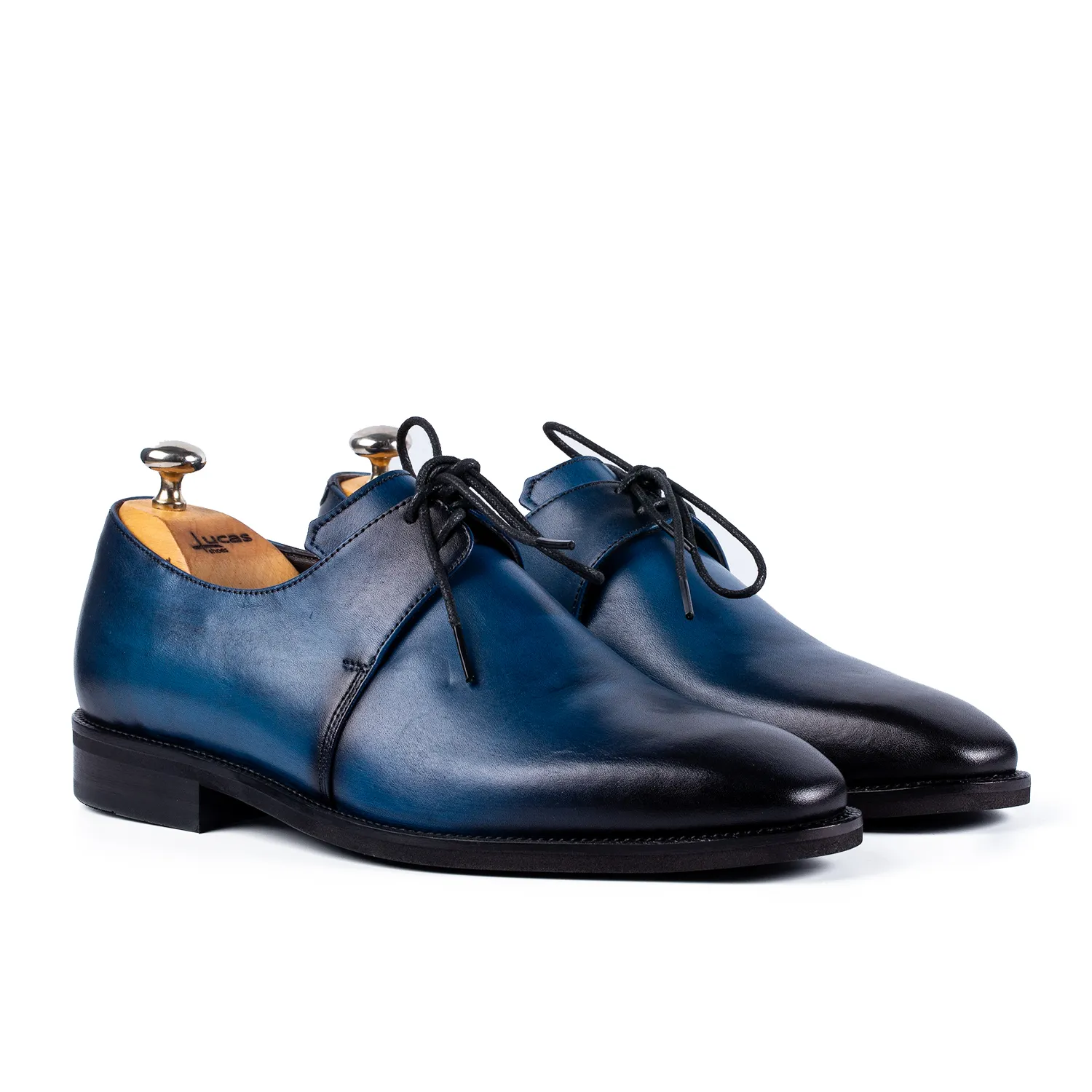 Lucas Shoes Elegant Derby Arca pantofi albastru piele naturala