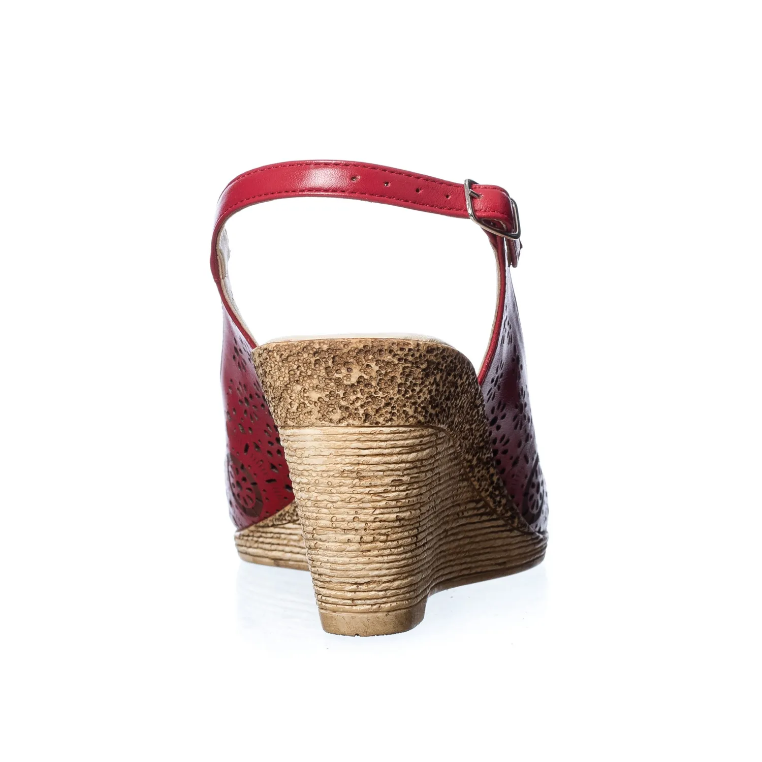 Catinca Shoes P28 R sandale dama rosu piele naturala