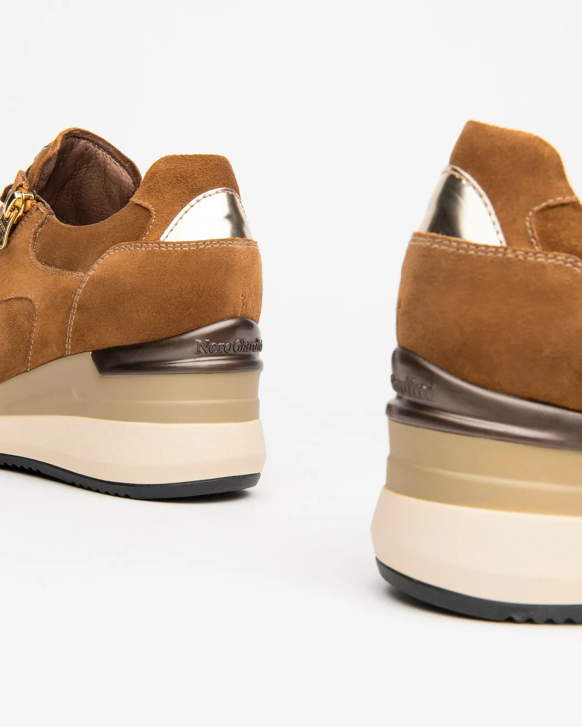 Sneakers piele intoarsa NeroGiardini platforma 7cm
