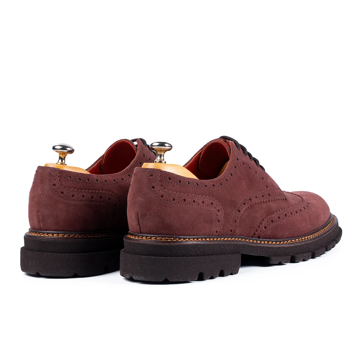 Lucas Shoes Elegant 550 pantofi velur visiniu piele