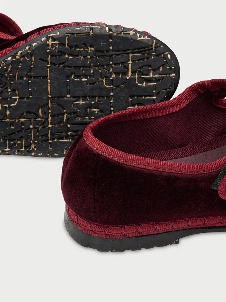 Flagelus Boris Kids pantofi copii catifea bordo
