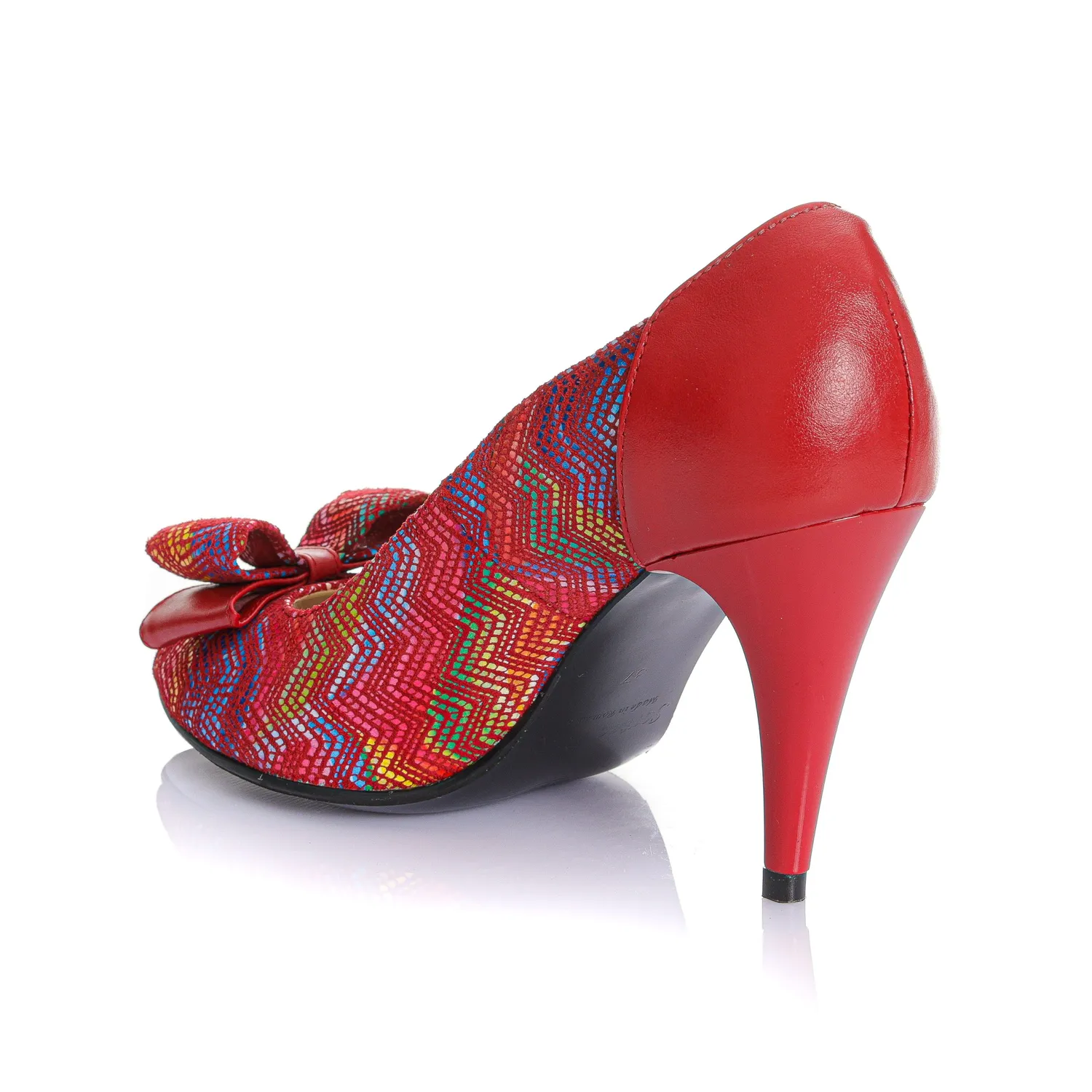 Catinca Shoes F23 RSR pantofi dama piele rosie sarpe