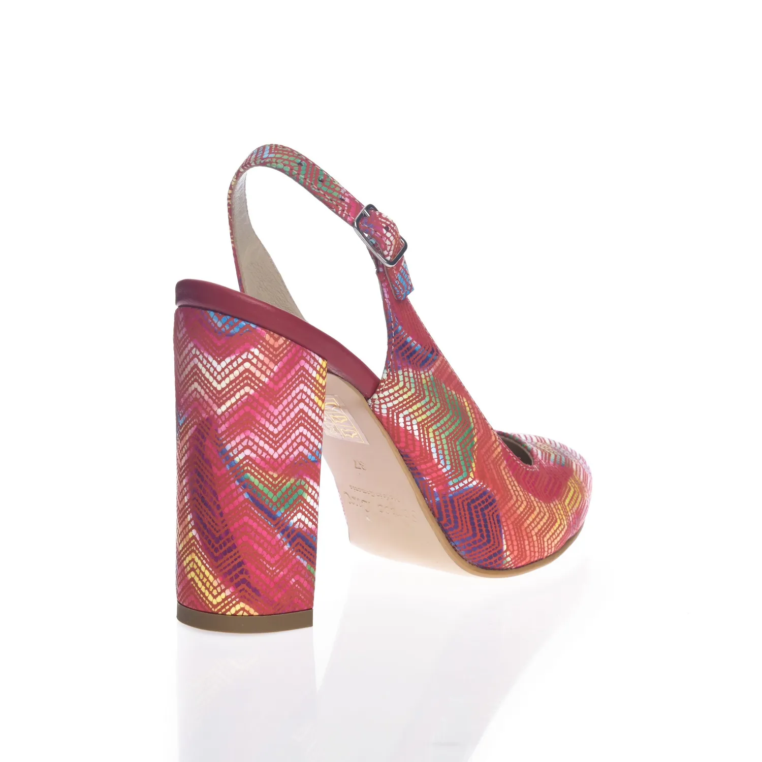 Catinca Shoes 269 RMZ sandale dama piele naturala rosii mozaic