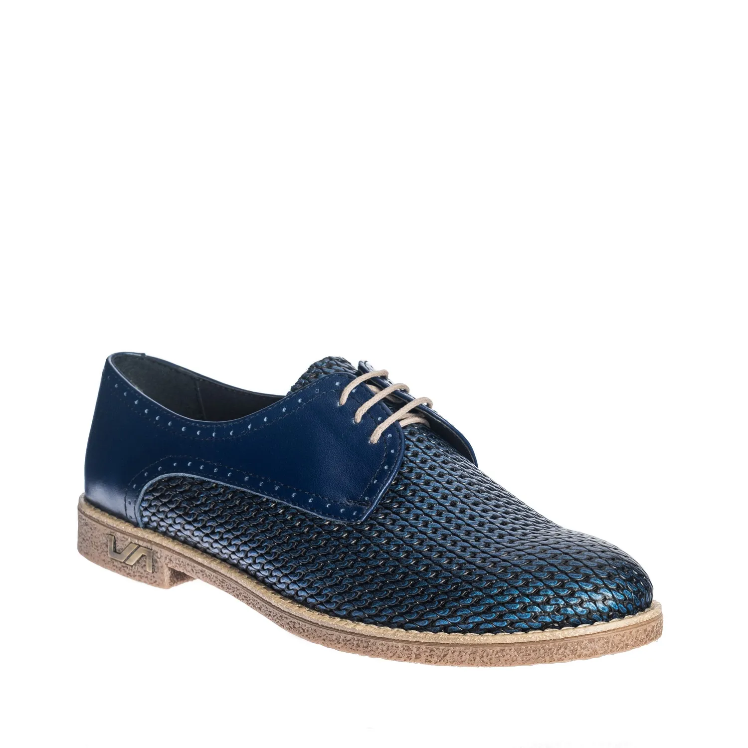 Catinca Shoes G10 AI pantofi dama piele albastru impletit
