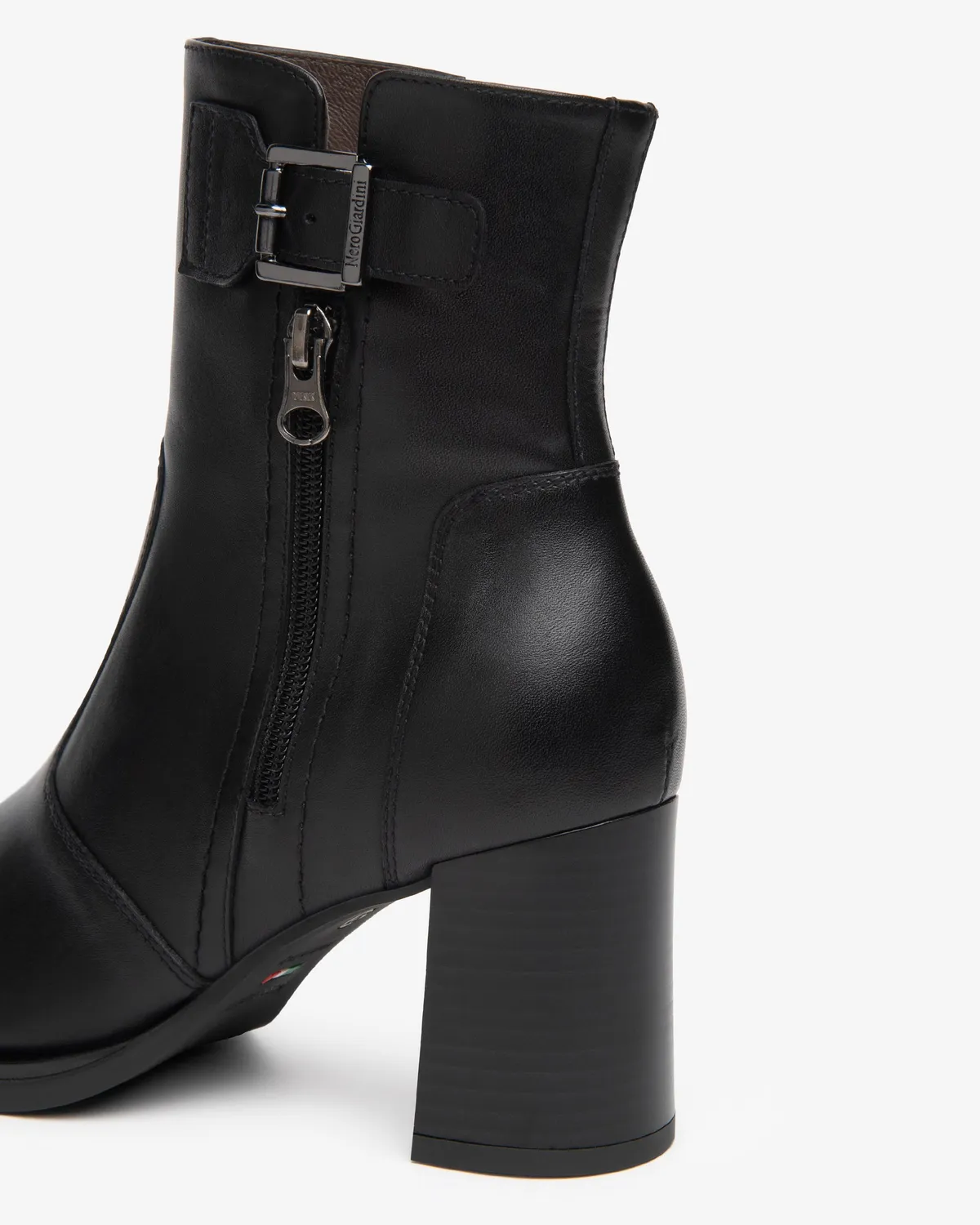 Botine dama NeroGiardini piele toc 75 mm catarama