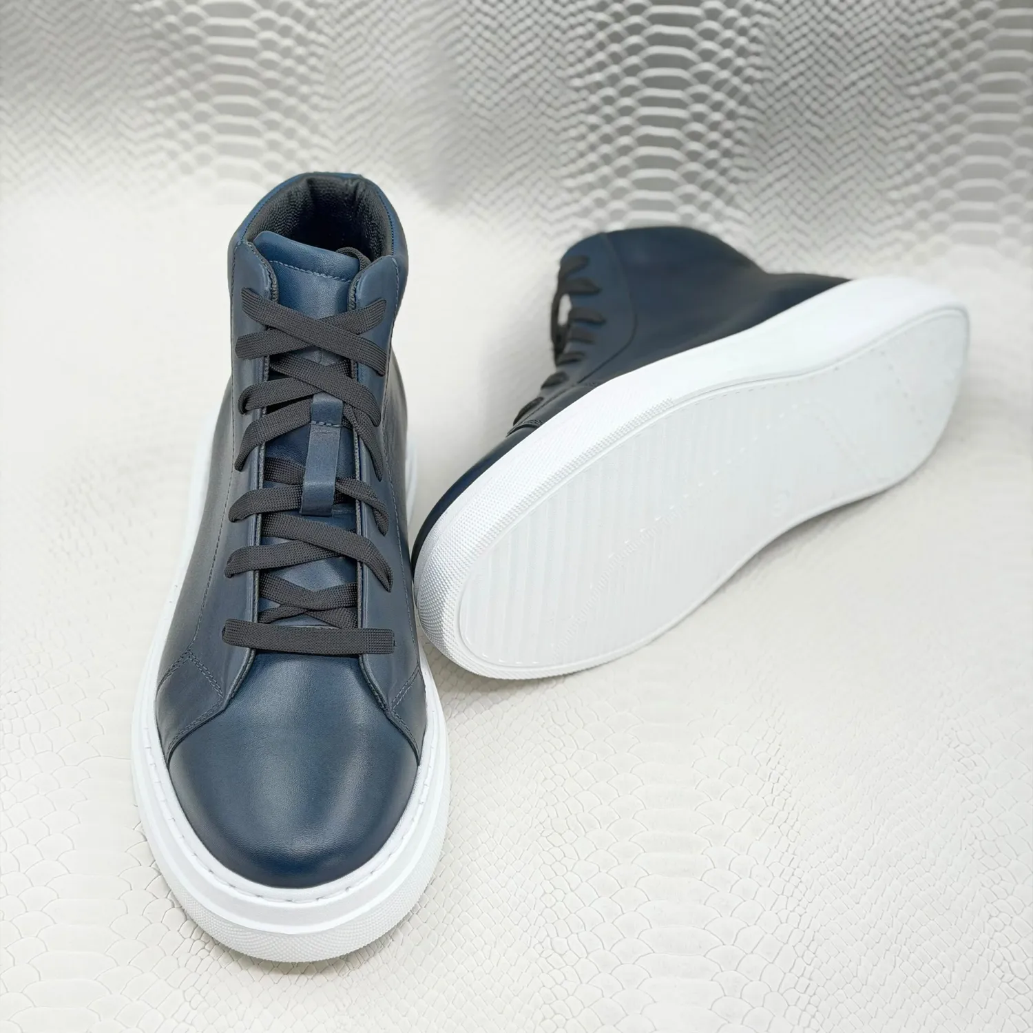 Lucas Shoes 855 A ghete barbati albastru piele naturala