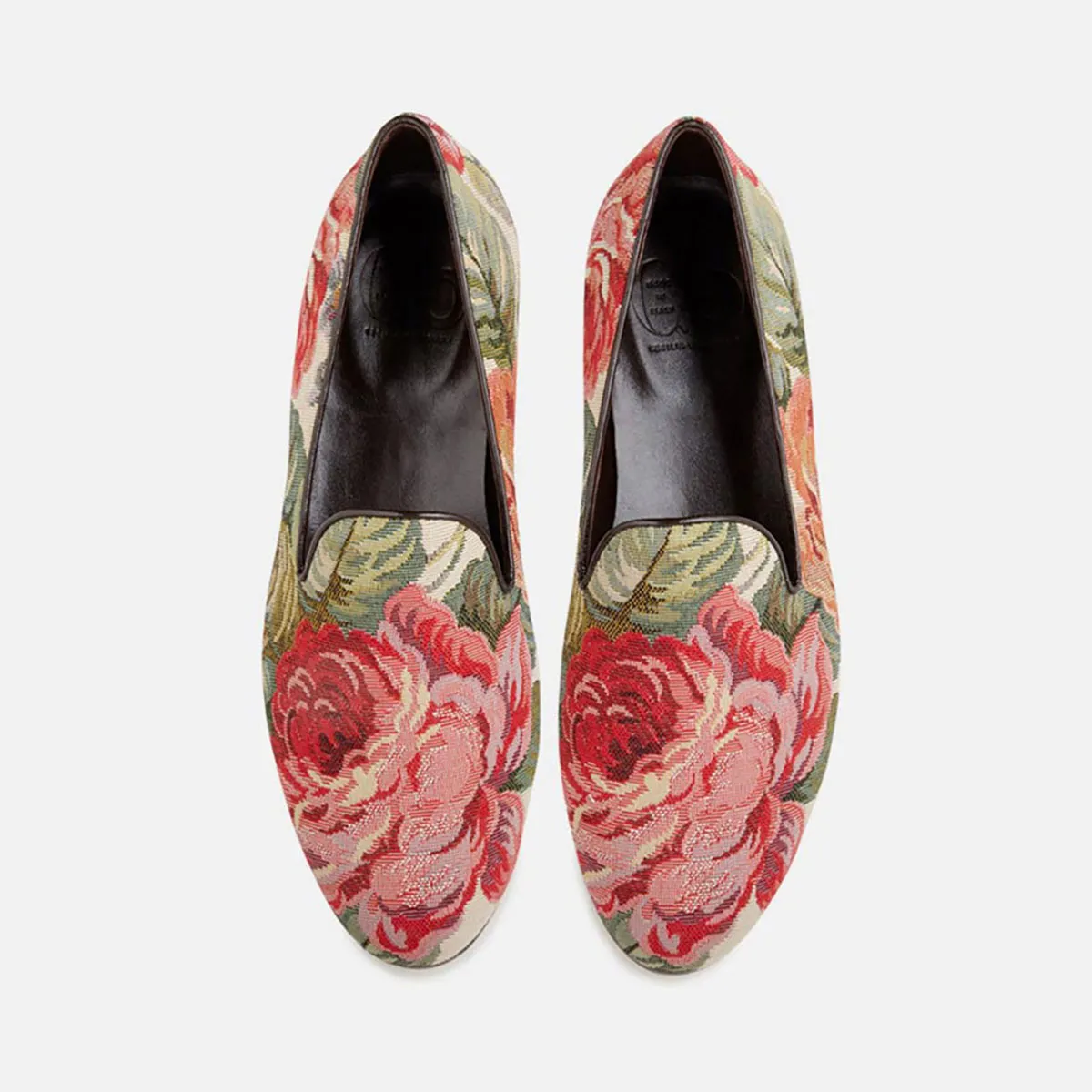 Cecilia Bringheli Positano Red Roses pantofi slip-on bumbac roșu