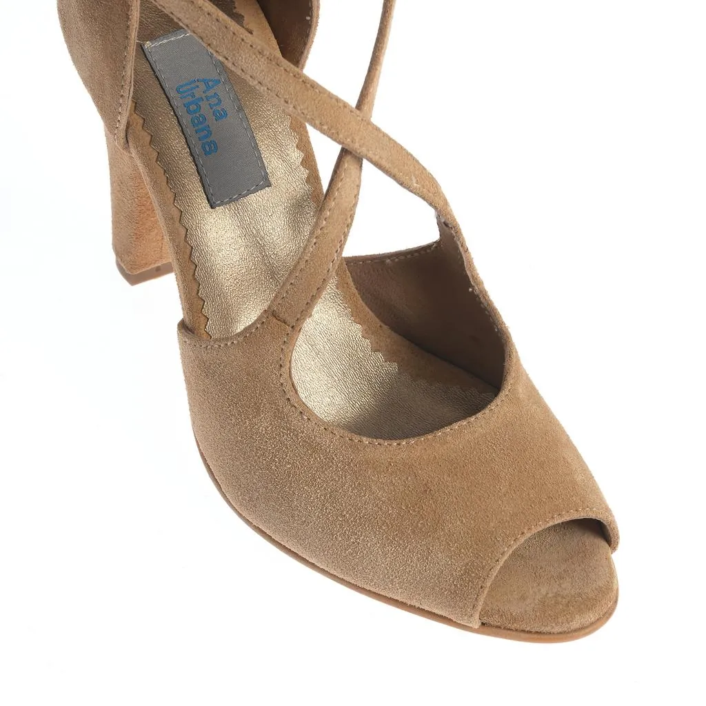 Ana Urbana Shoes Andreea sandale bej toc gros inalt