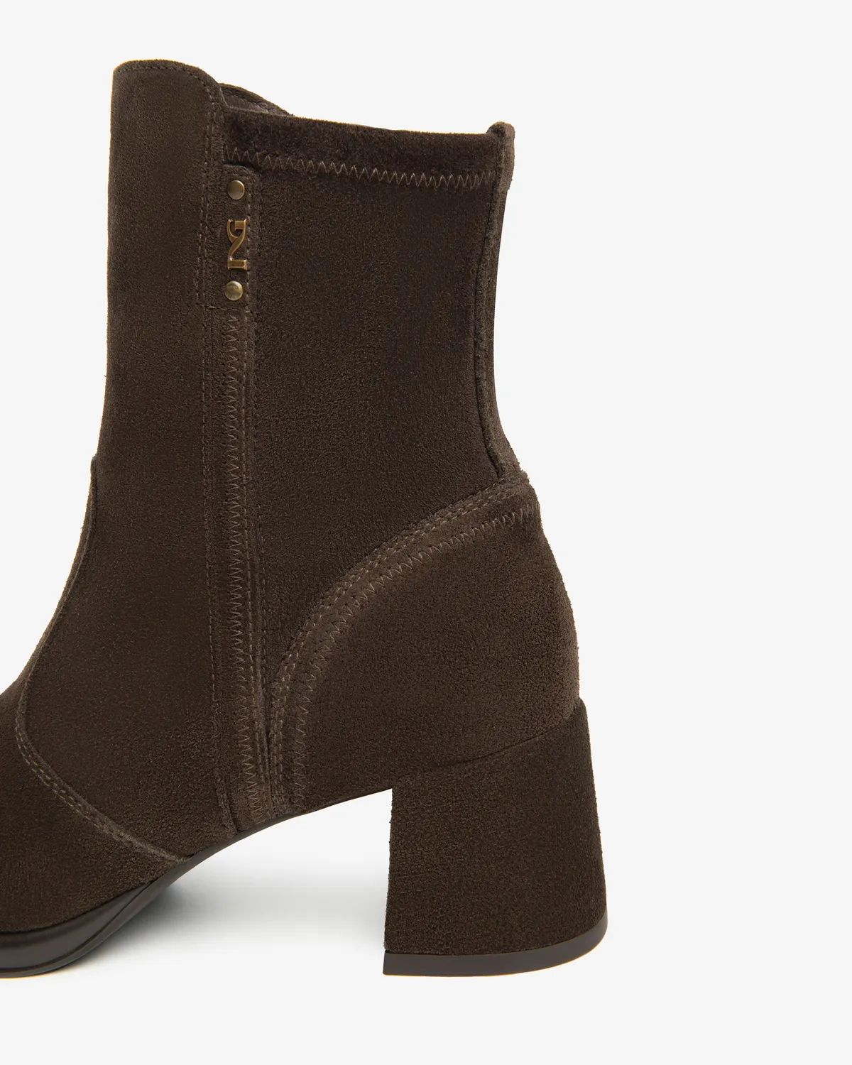 NeroGiardini botine piele intoarsa cu textil dama