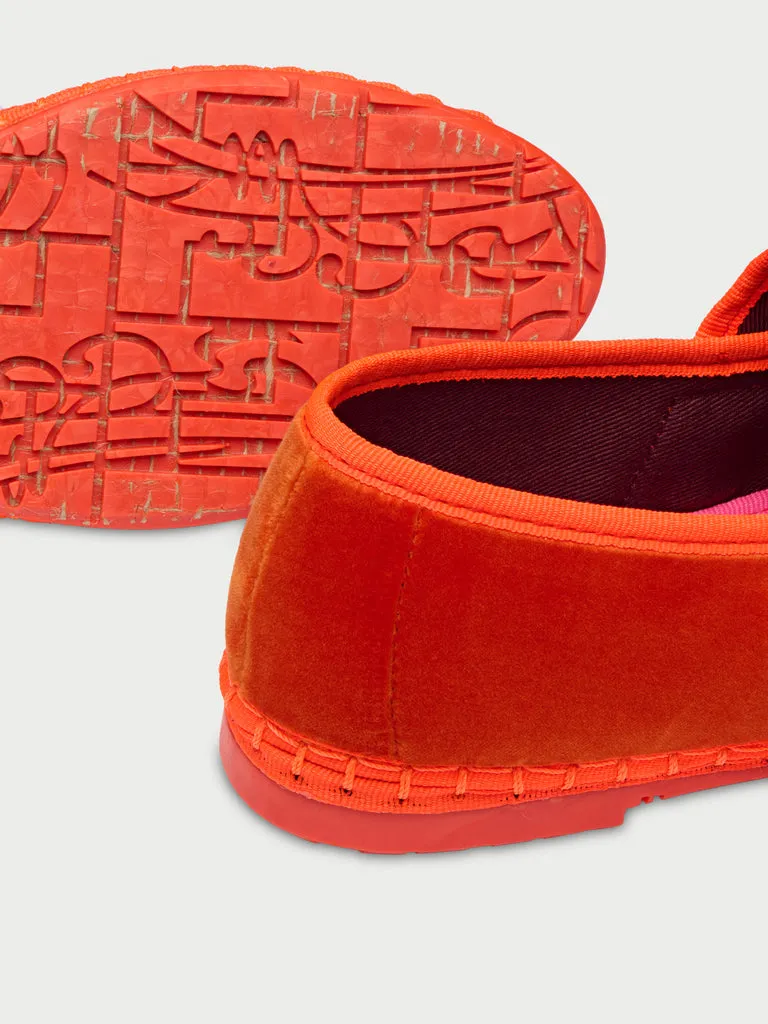 Flagelus Lady Sophie Orange pantofi portocalii catifea