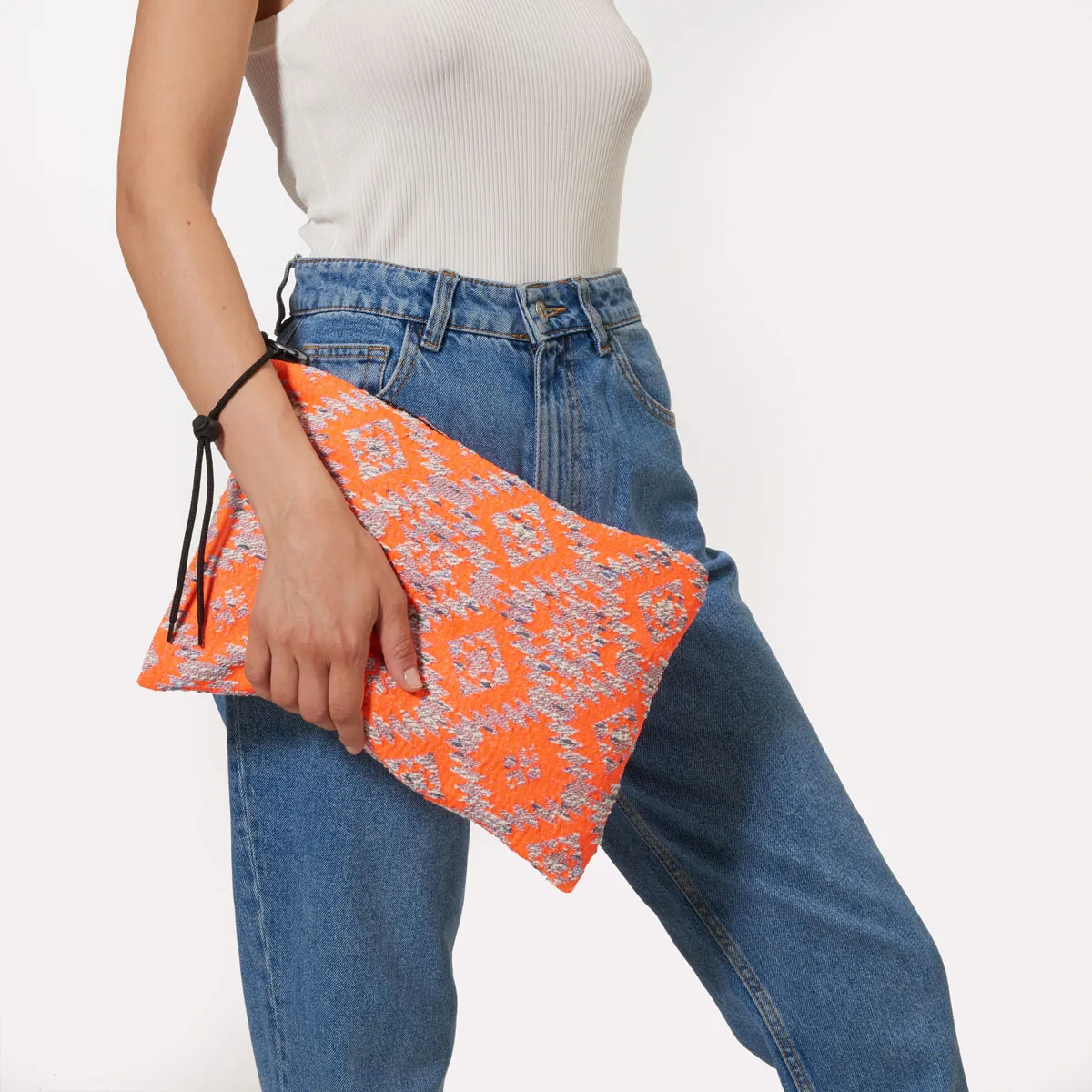 Cecilia Bringheli Ventiquattro Acid Orange pochetă bumbac