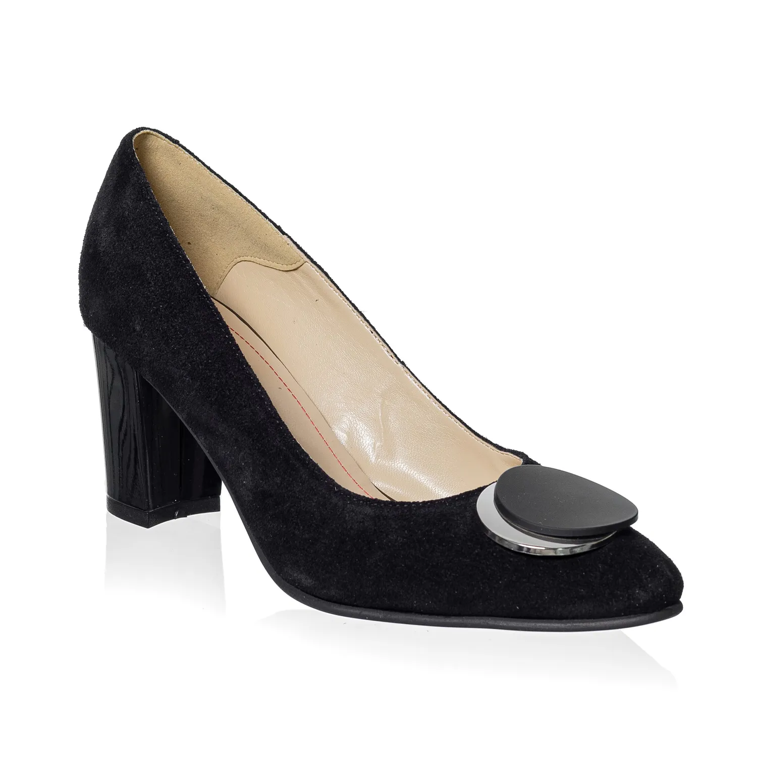 Catinca Shoes A30 NA pantofi dama negru antilopa piele