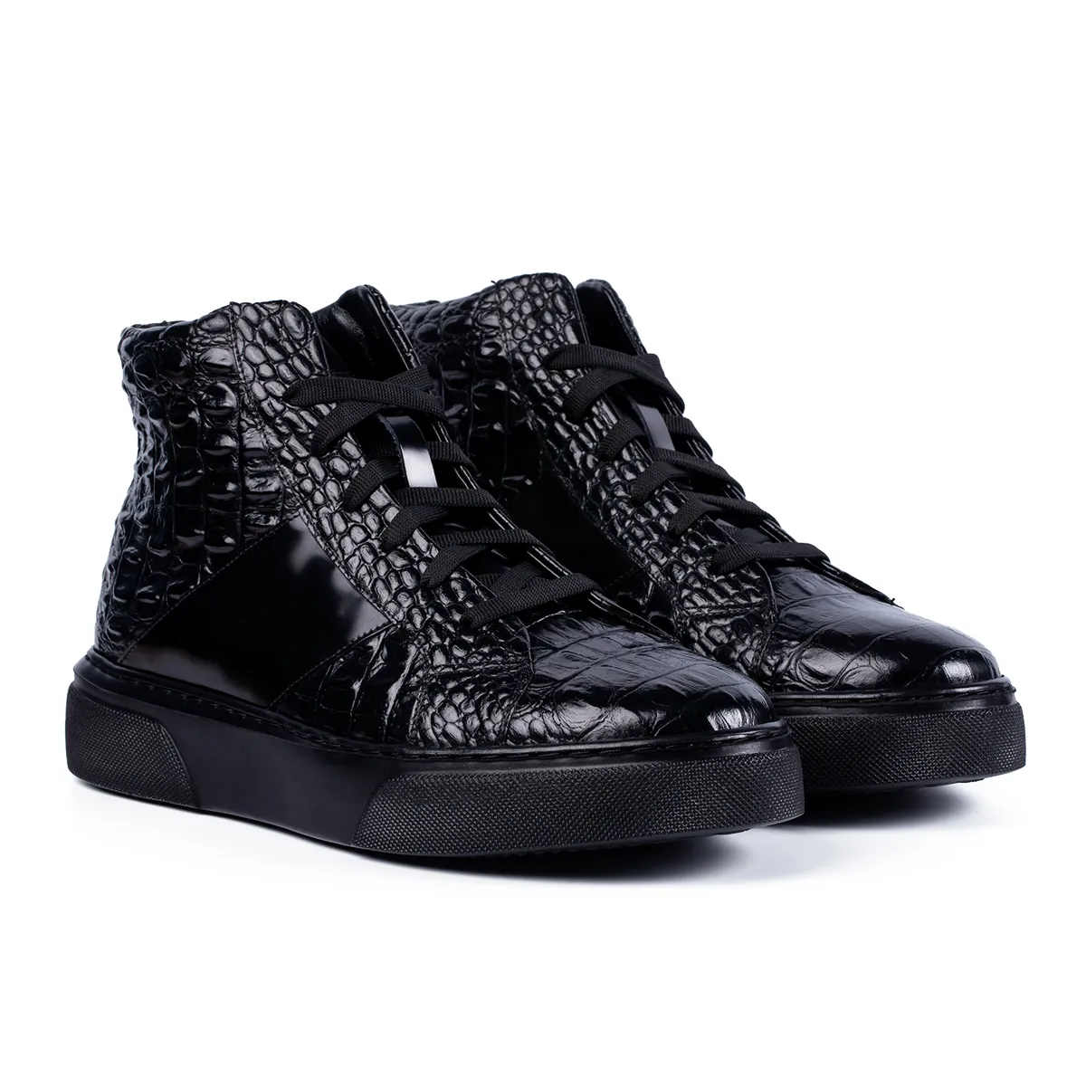 Lucas Shoes 855 Croco ghete barbati negre toamna-iarna