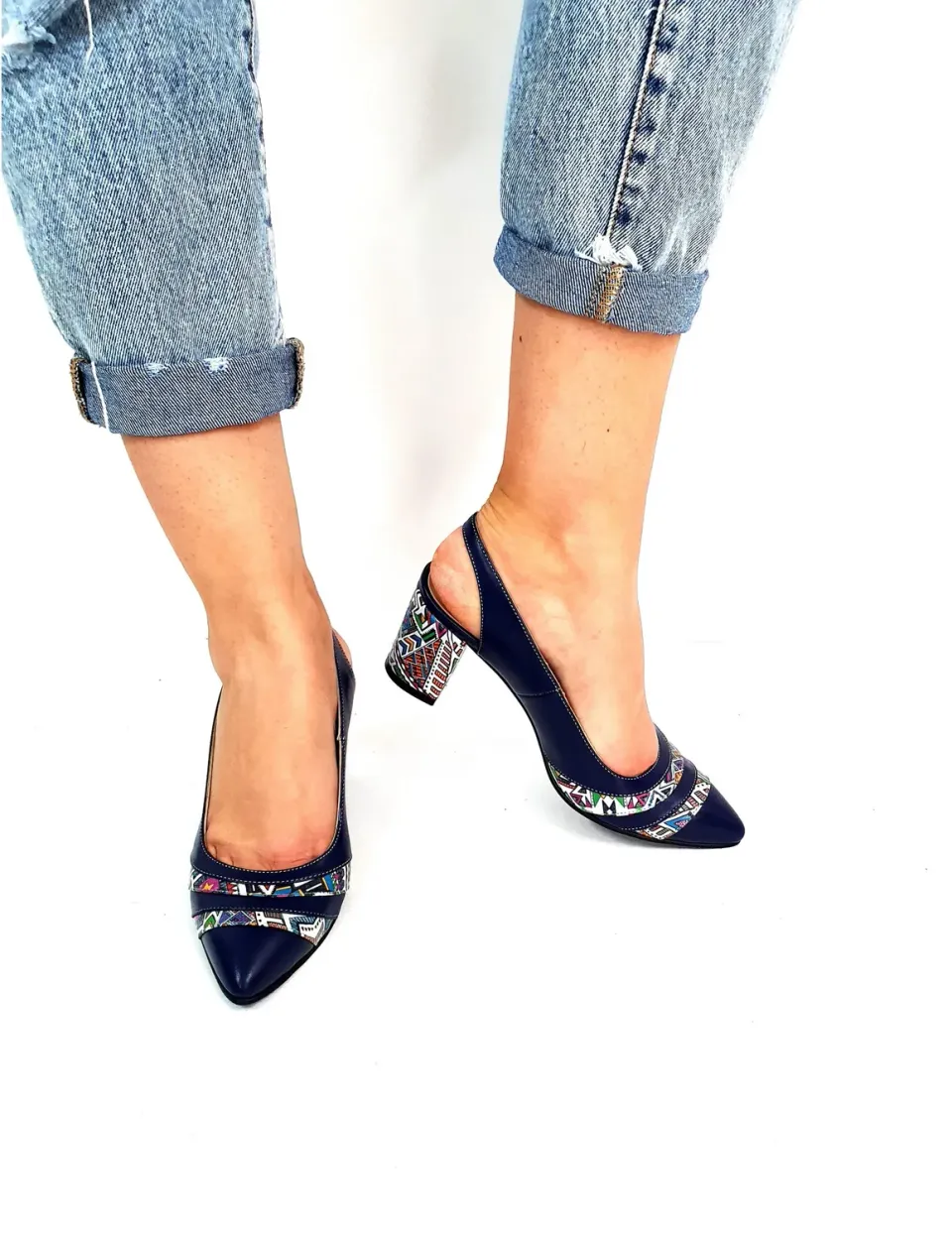Catinca Shoes A101 AMT sandale piele albastru traditional