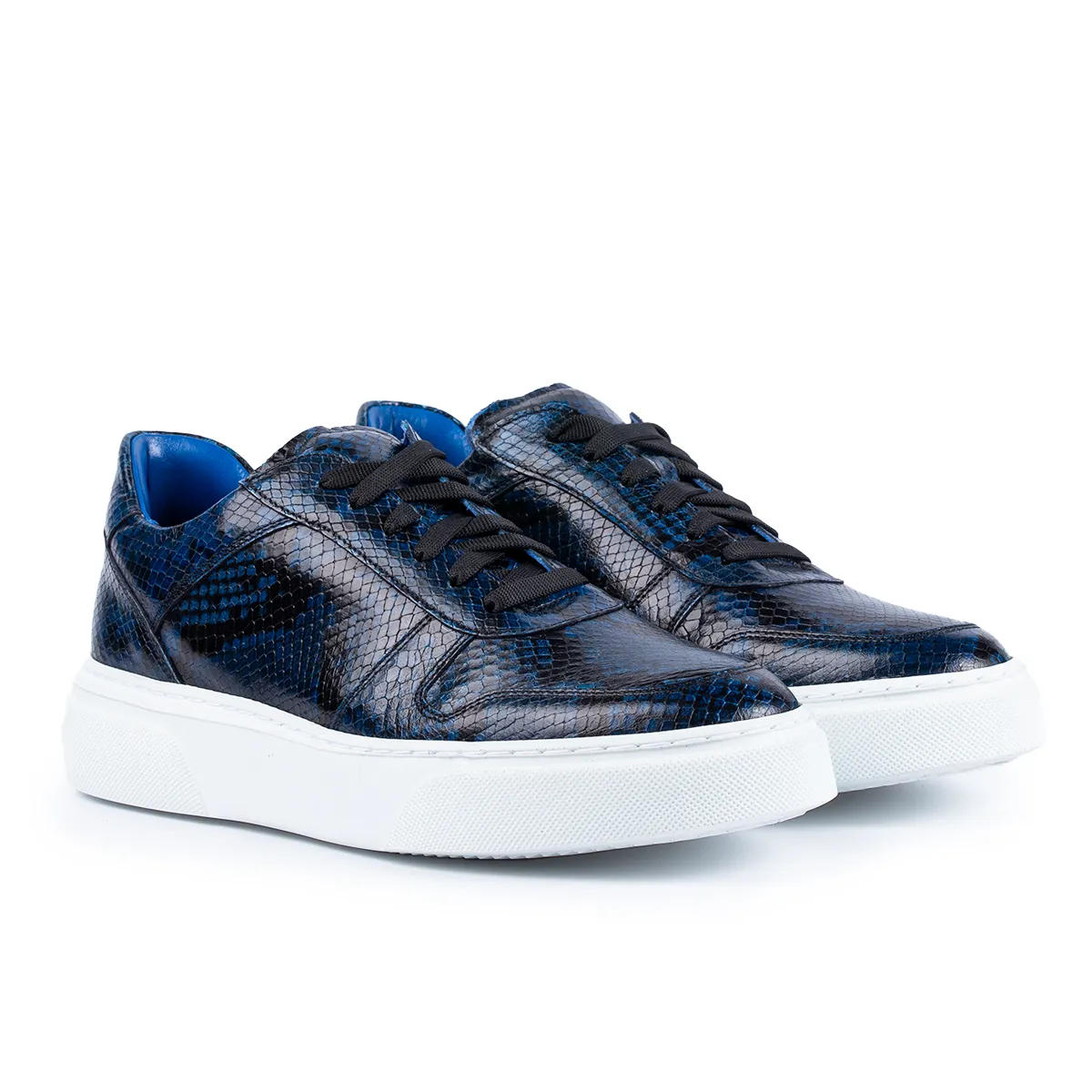 Lucas Shoes Sneaker 001 Blue sneakers barbati piele croco