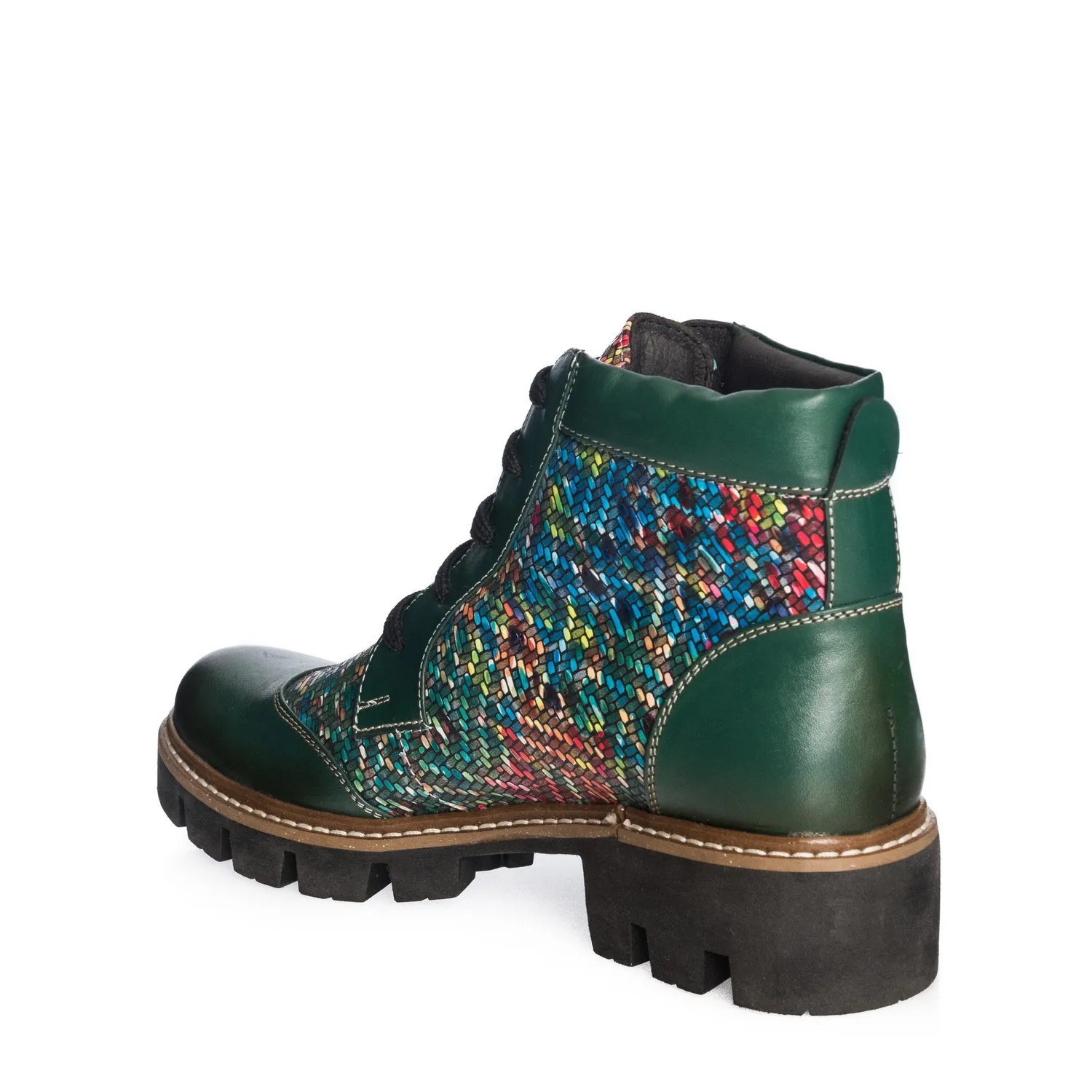 Catinca Shoes G28 VBM bocanci damă piele verde mozaic