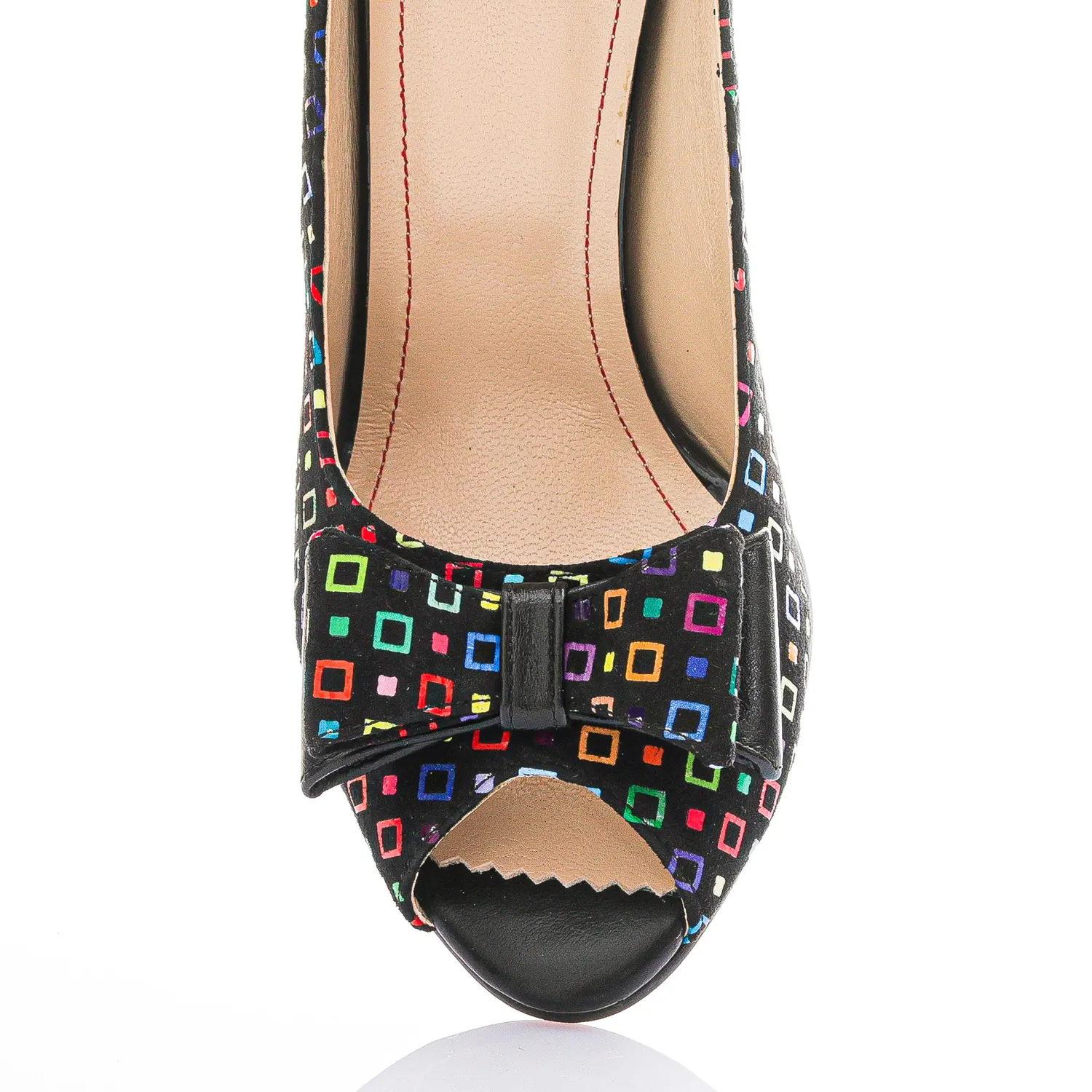 Catinca Shoes F23 NPC pantofi piele negru pătrățele